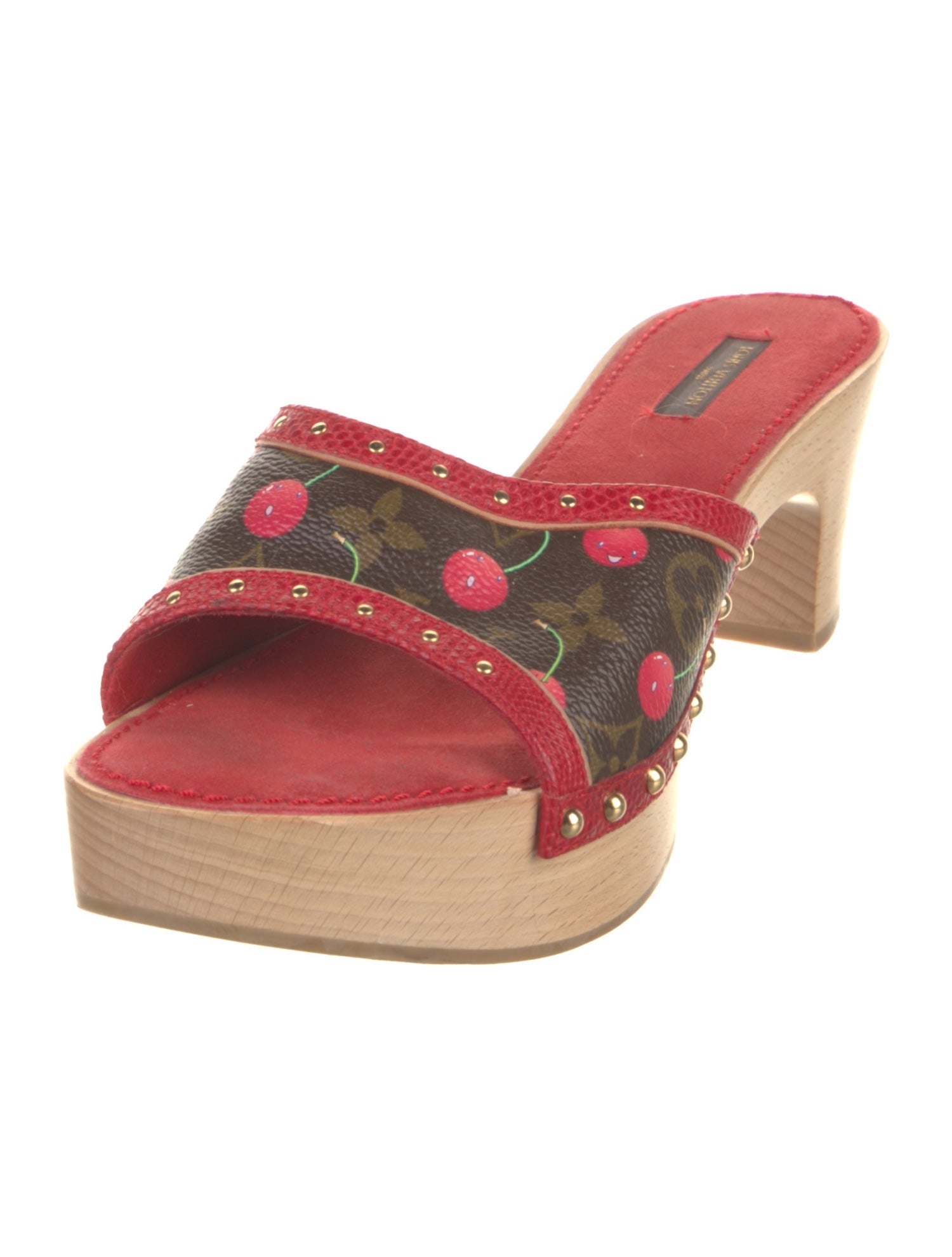 Louis Vuitton LV Monogram Studded Accents Slides