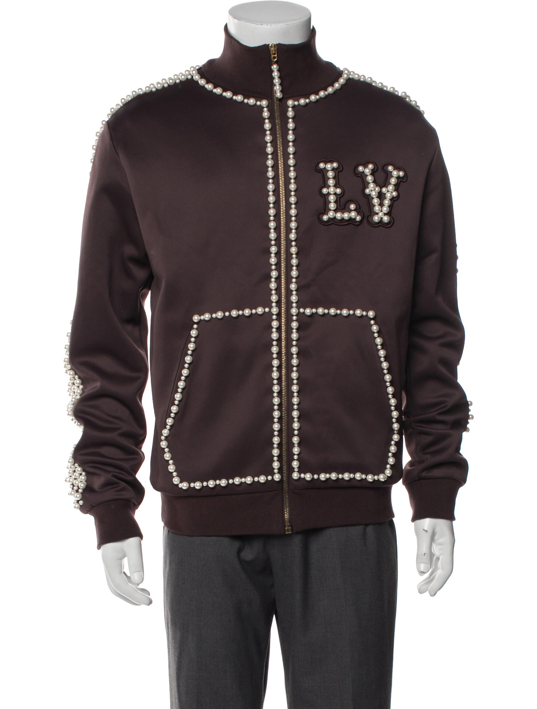 Louis Vuitton 2024 Faux Pearl Bomber Jacket