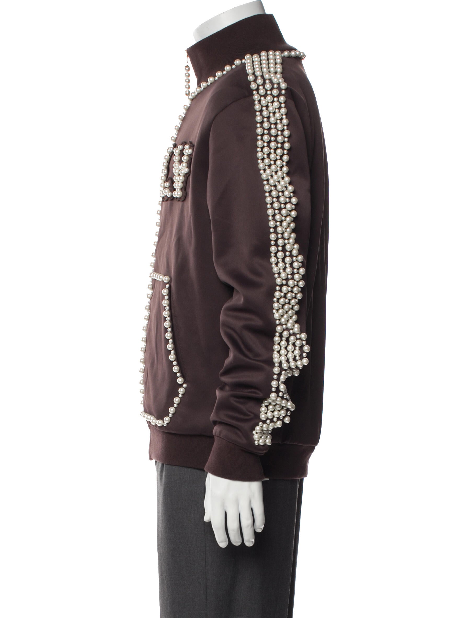 Louis Vuitton 2024 Faux Pearl Bomber Jacket