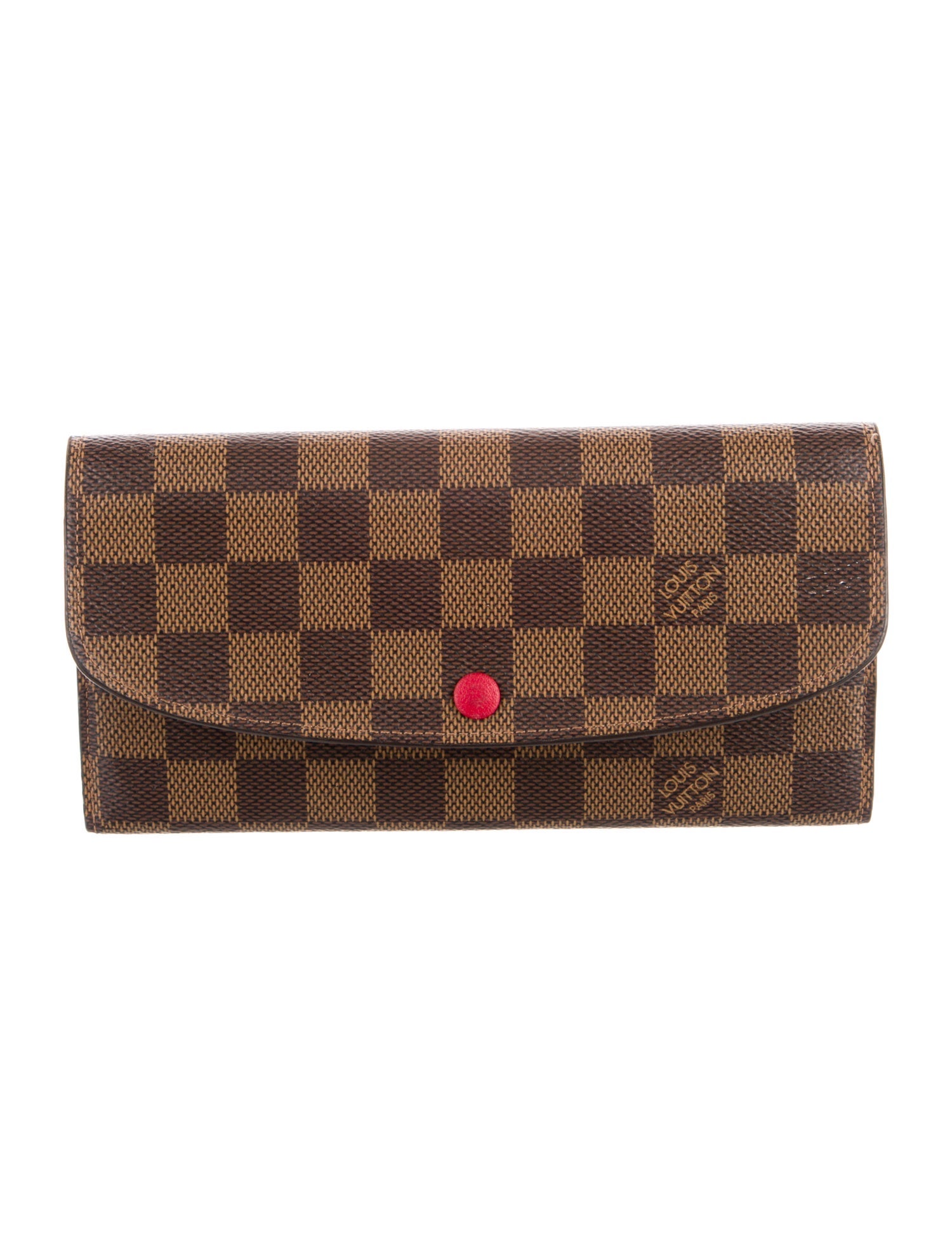 Louis Vuitton Damier Ebene Pattern Coated Canvas Emilie Wallet