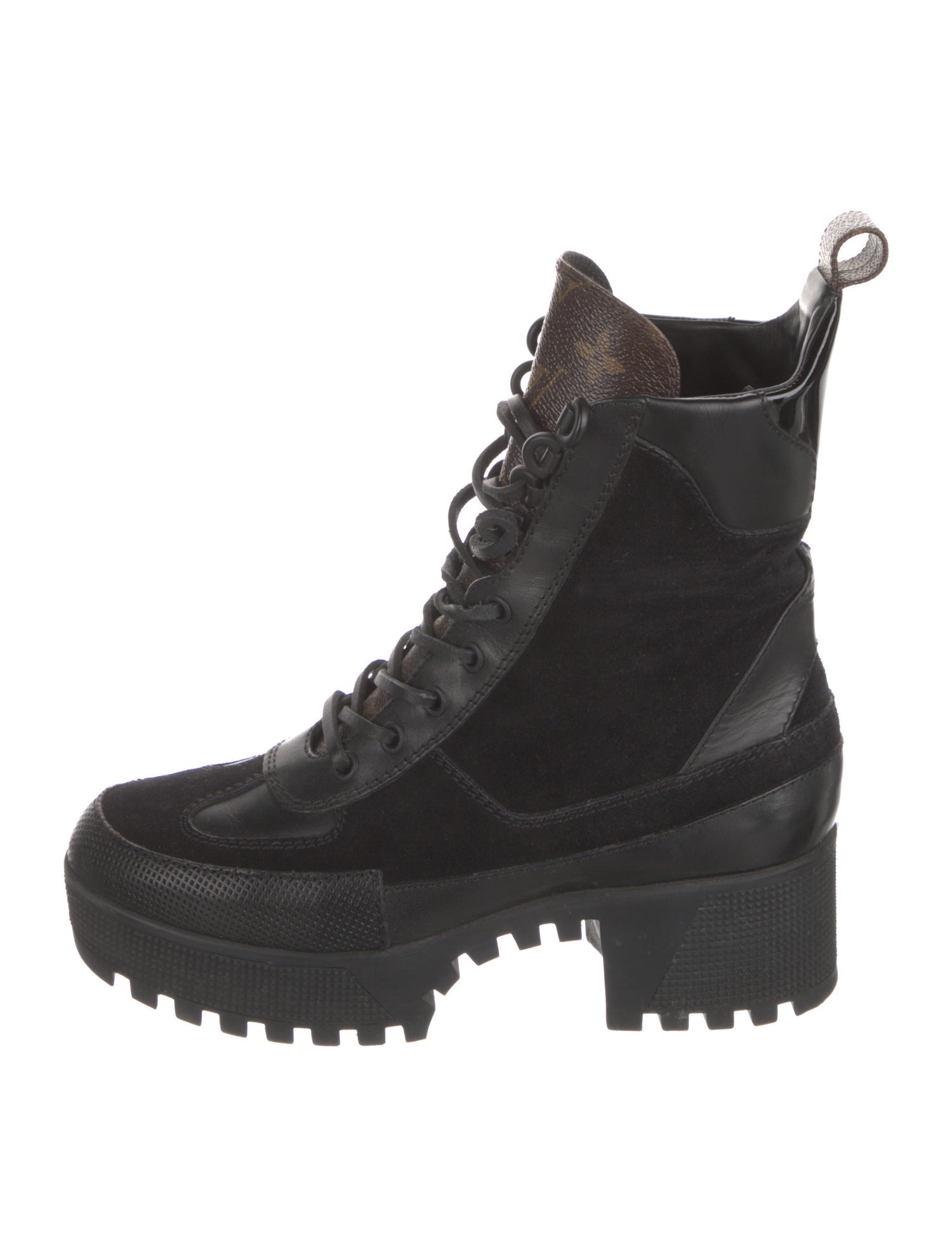 Louis Vuitton LV Monogram Suede Combat Boots