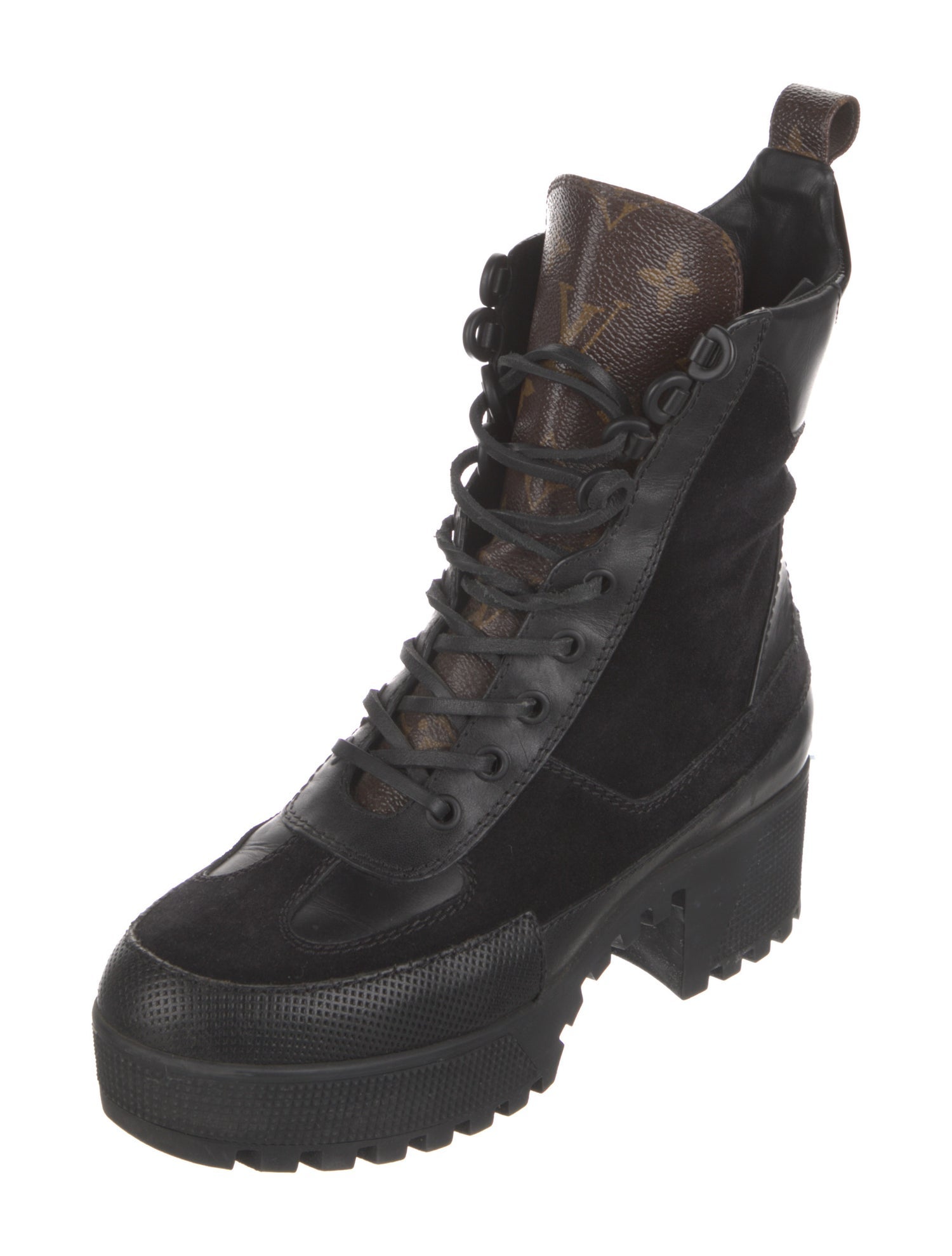 Louis Vuitton LV Monogram Suede Combat Boots