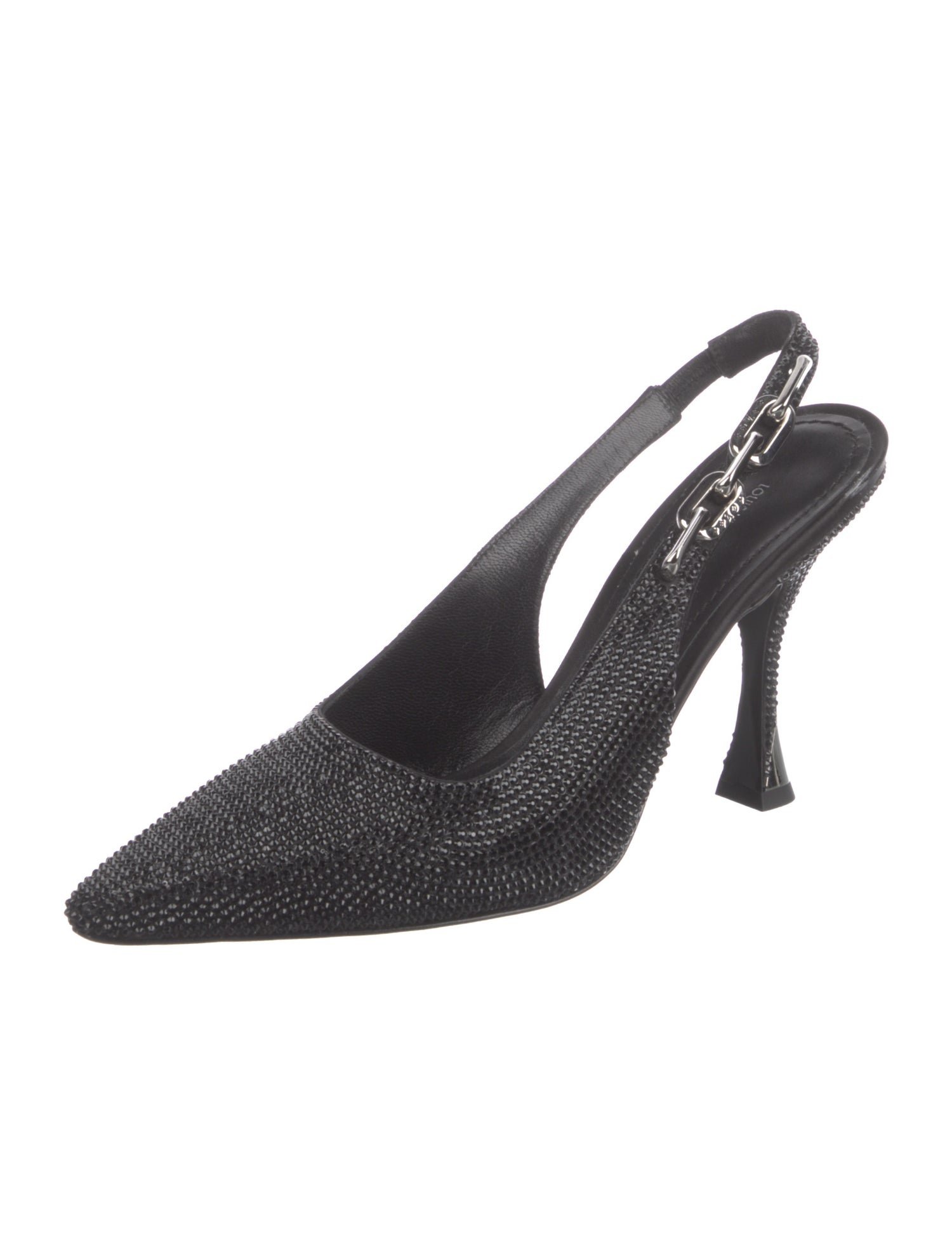 Louis Vuitton LV Monogram Crystal Embellishments Slingback Pumps