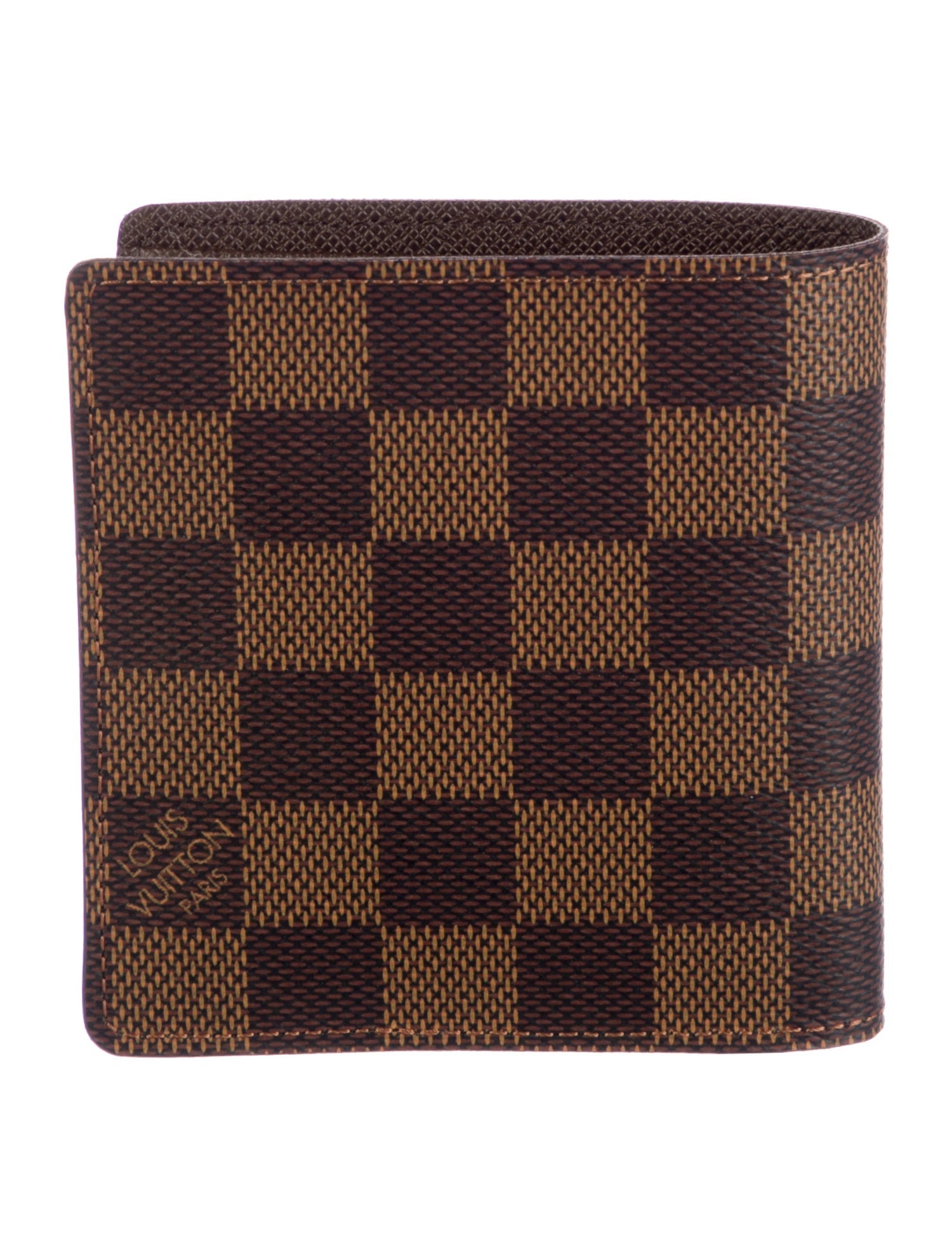 Louis Vuitton Damier Ebene Pattern Coated Canvas Bifold Wallet