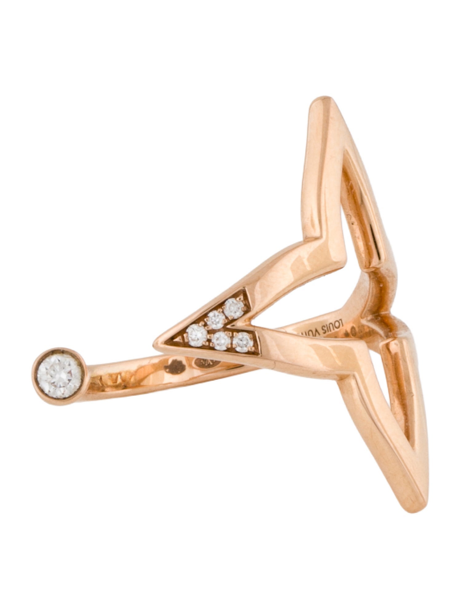 Louis Vuitton 18K Diamond Ombre Blossom Open Ring