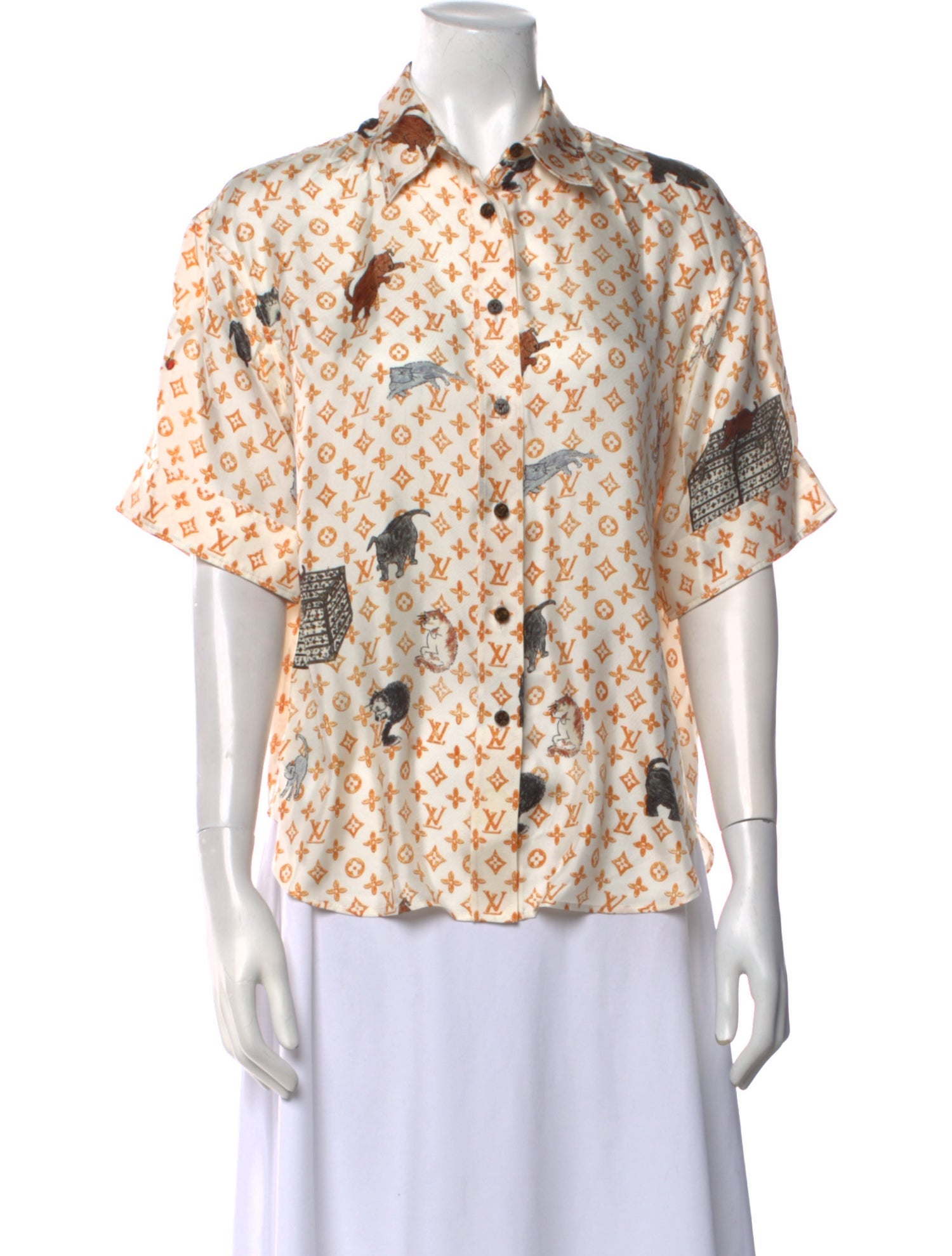 Louis Vuitton 2019 Silk Button-Up Top