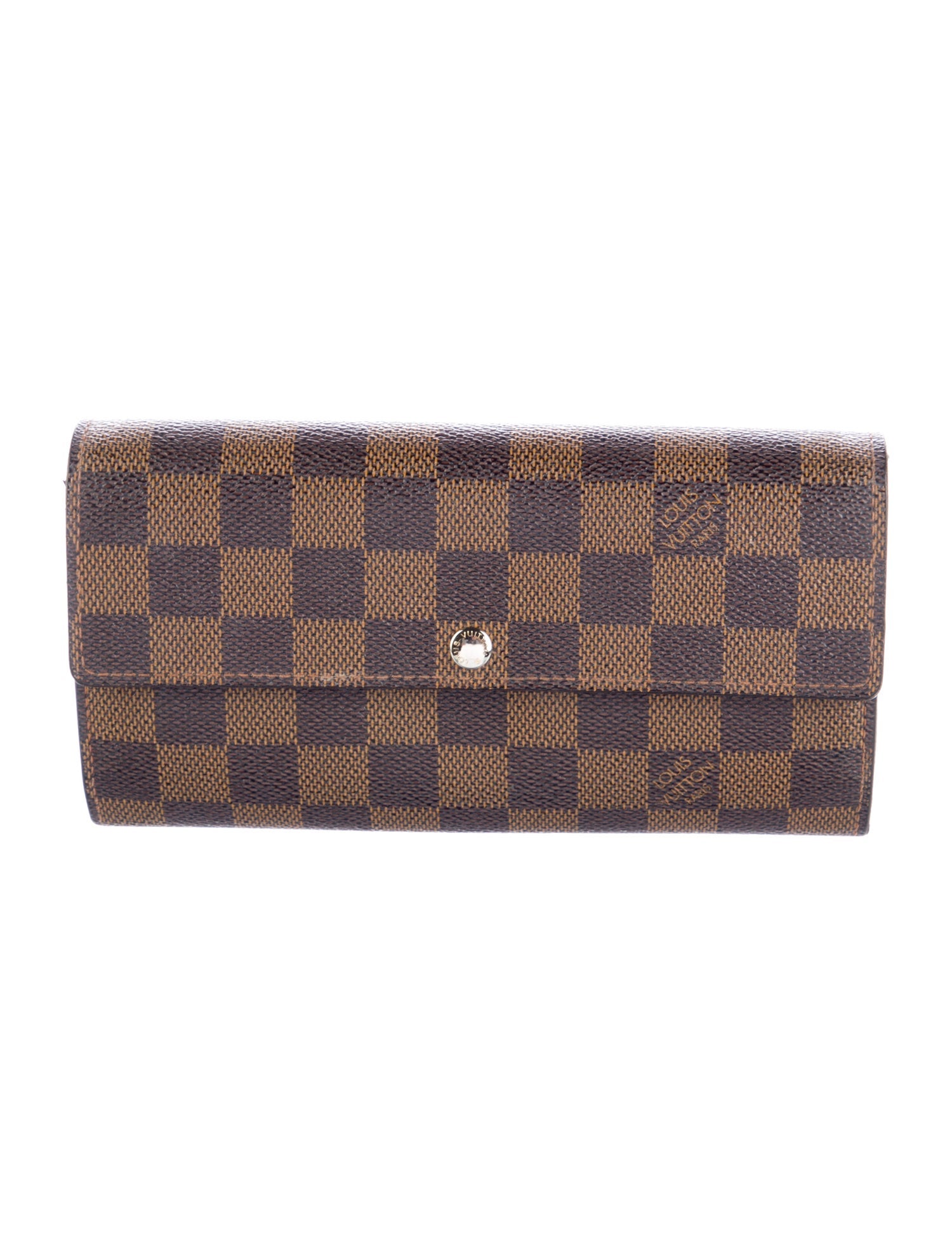 Louis Vuitton Damier Ebene Pattern Coated Canvas Sarah Wallet