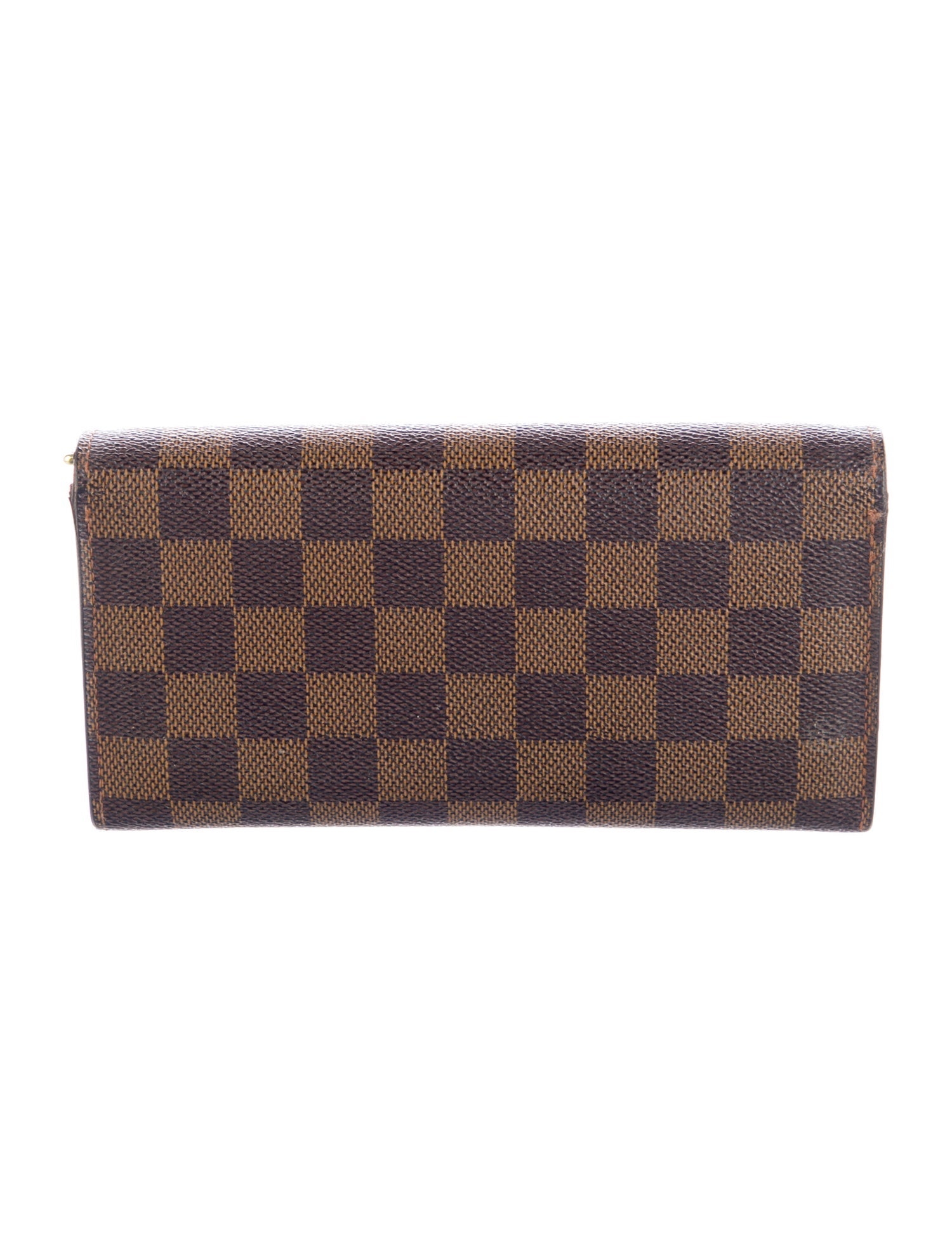 Louis Vuitton Damier Ebene Pattern Coated Canvas Sarah Wallet