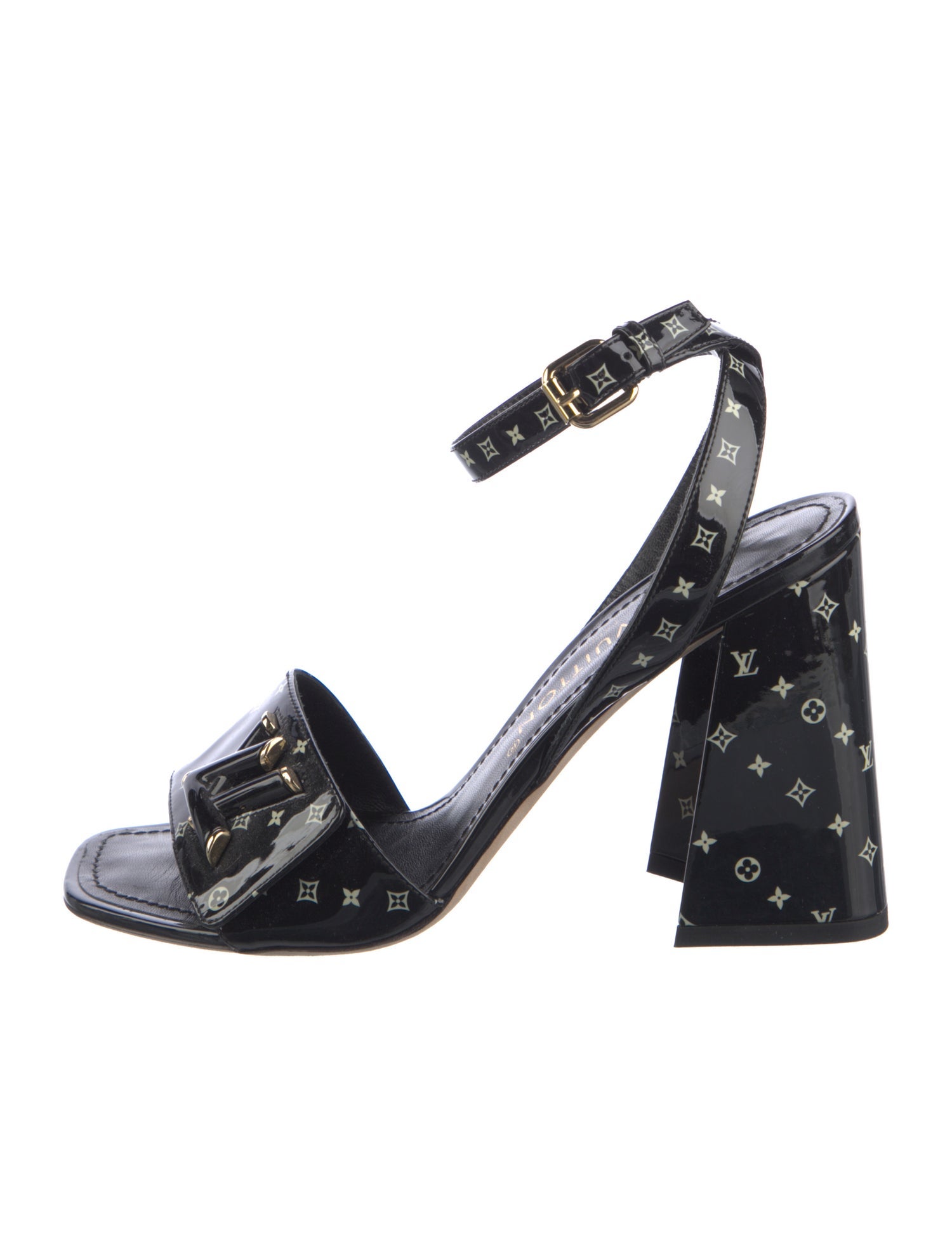 Louis Vuitton LV Monogram Patent Leather Sandals