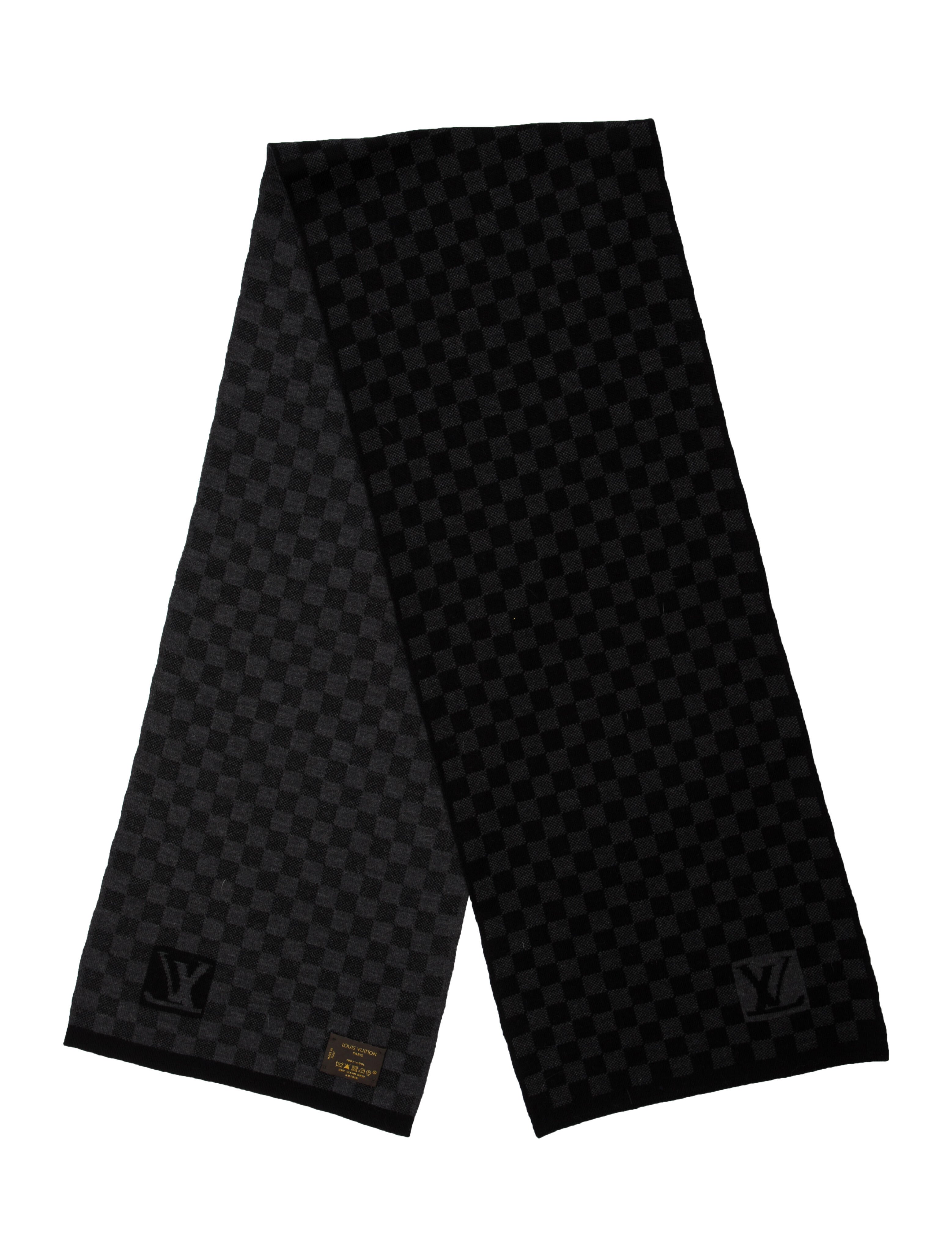 Louis Vuitton Wool Damier Graphite Pattern Scarf