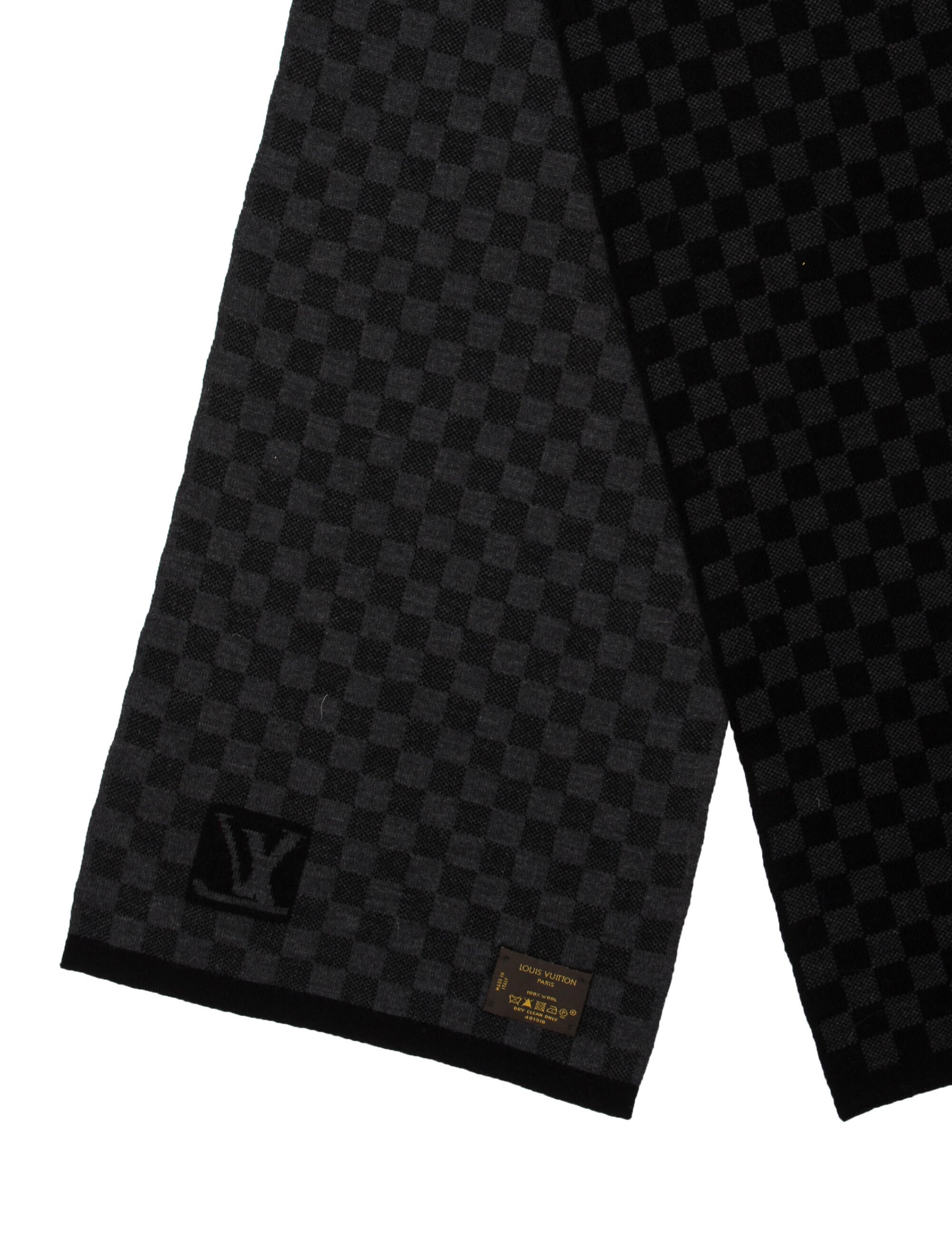 Louis Vuitton Wool Damier Graphite Pattern Scarf