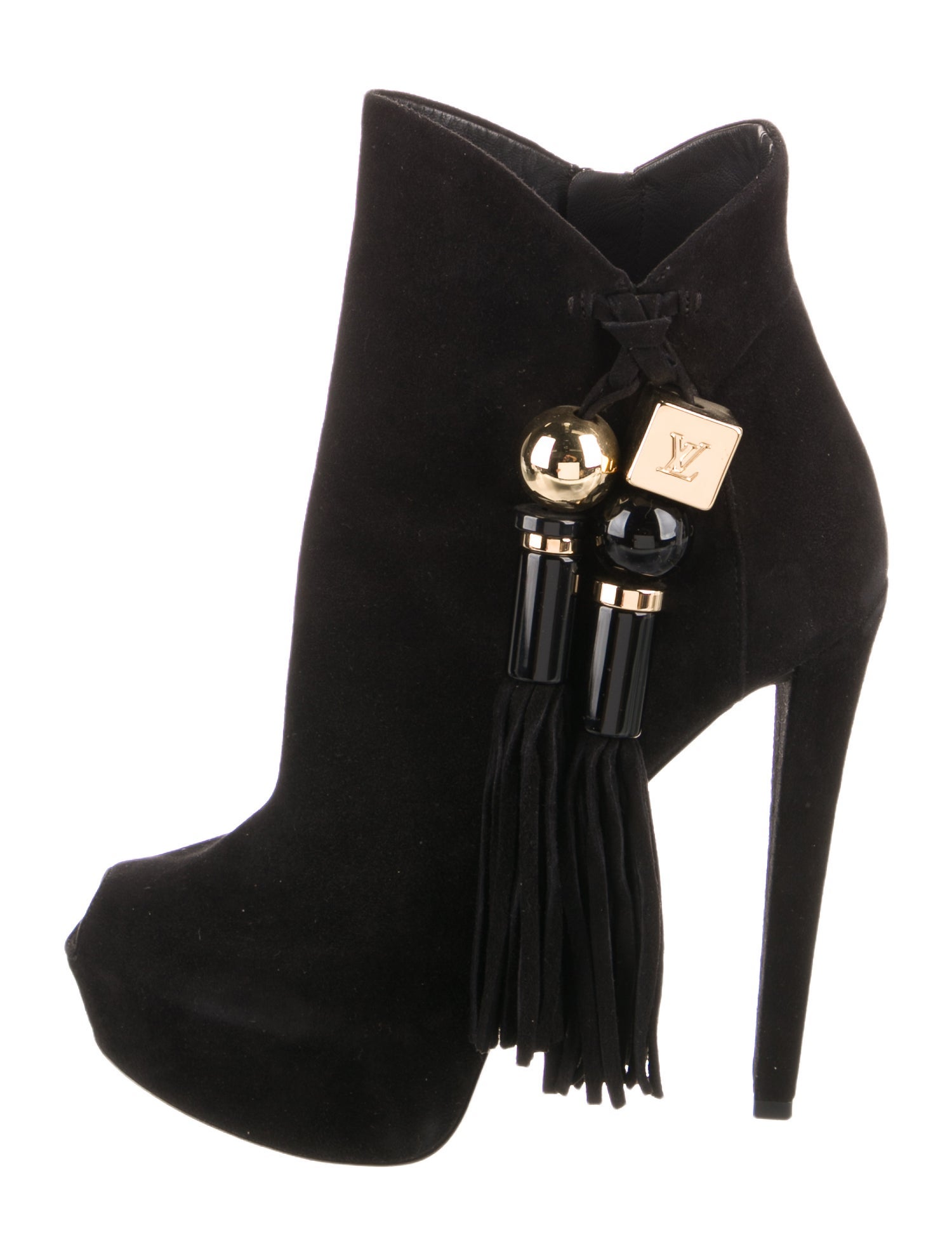 Louis Vuitton Suede Tassel Accents Boots
