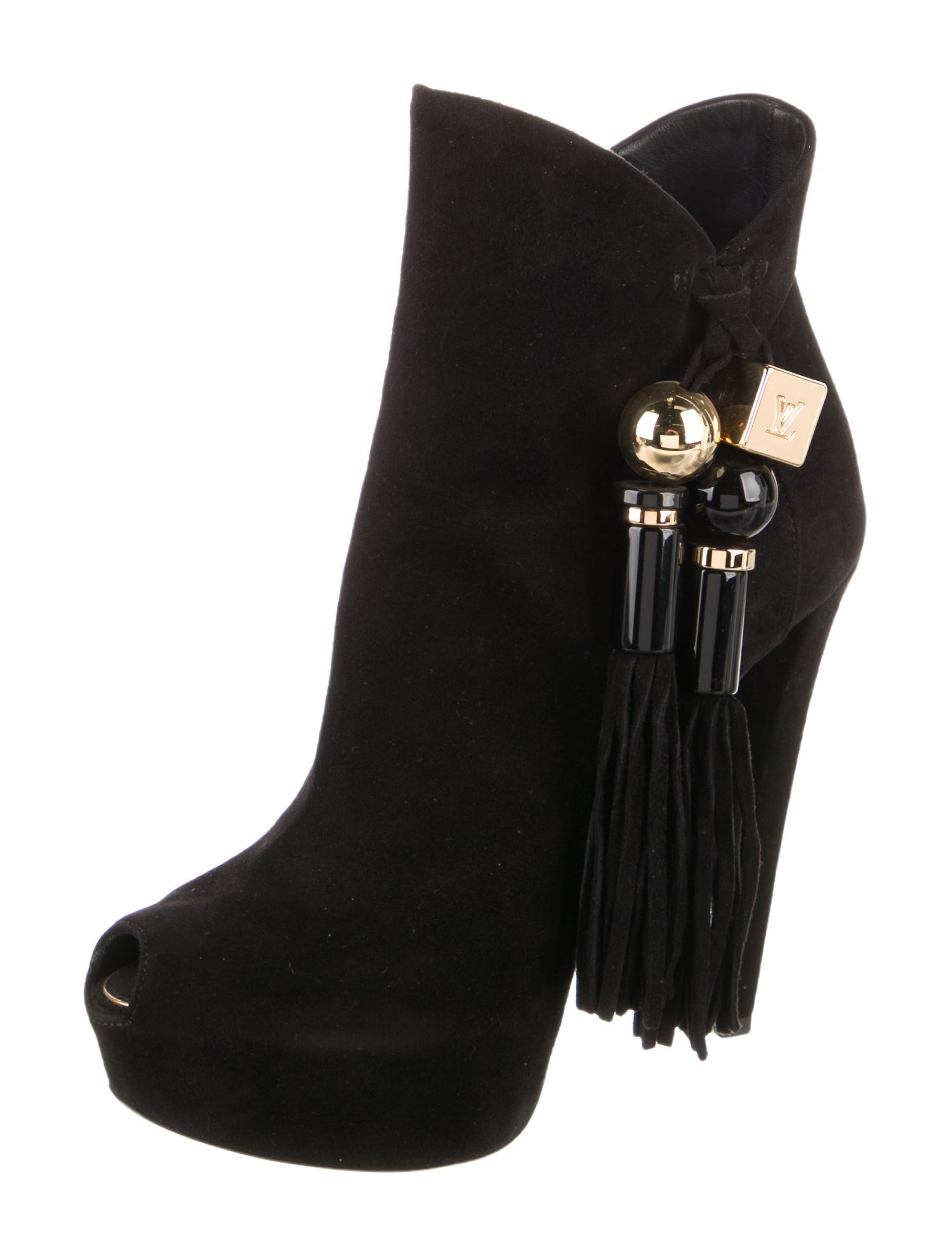 Louis Vuitton Suede Tassel Accents Boots