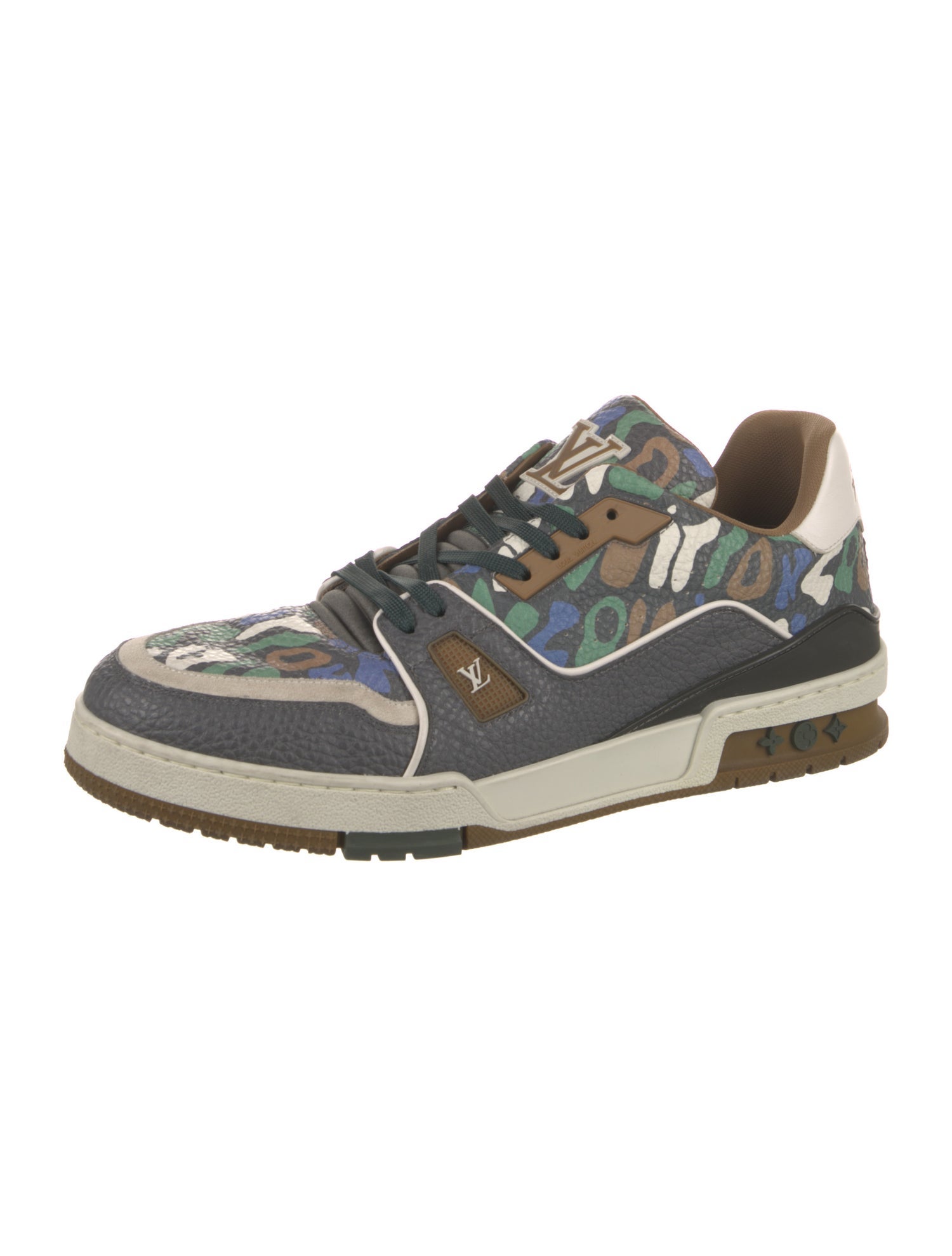 Louis Vuitton Leather Printed Athletic Sneakers