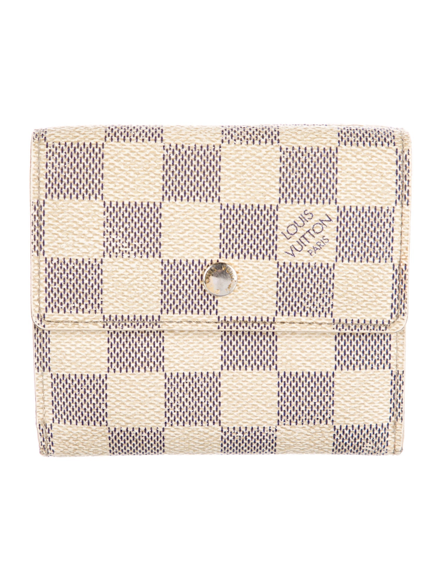Louis Vuitton Damier Azur Pattern Coated Canvas Elise Wallet