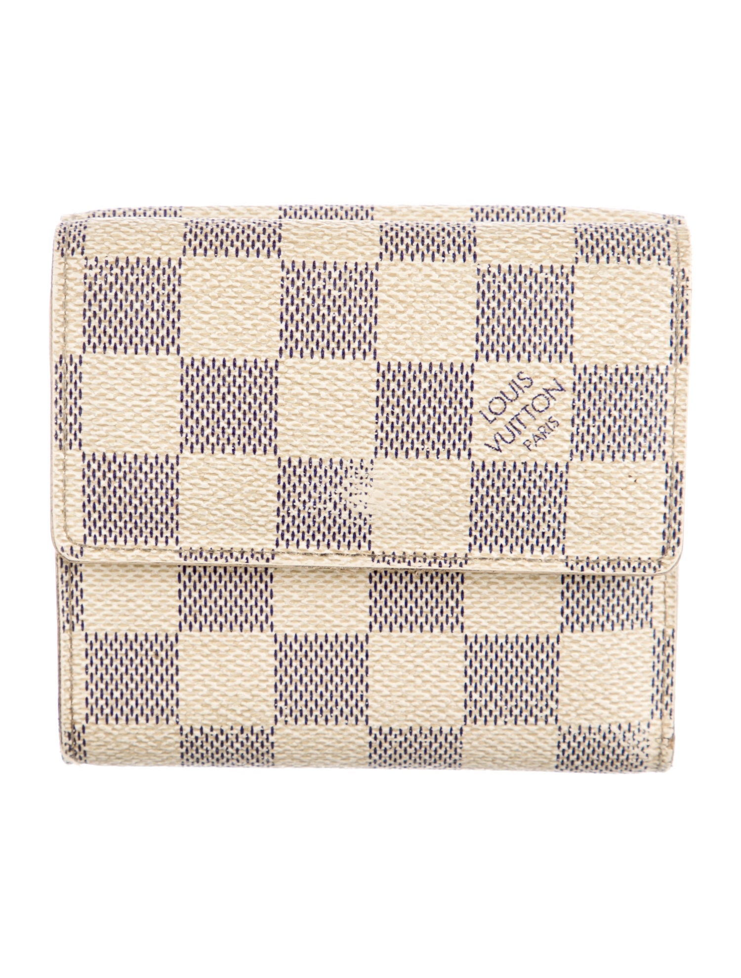 Louis Vuitton Damier Azur Pattern Coated Canvas Elise Wallet