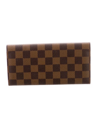 Louis Vuitton Damier Ebene Pattern Coated Canvas Emilie Wallet