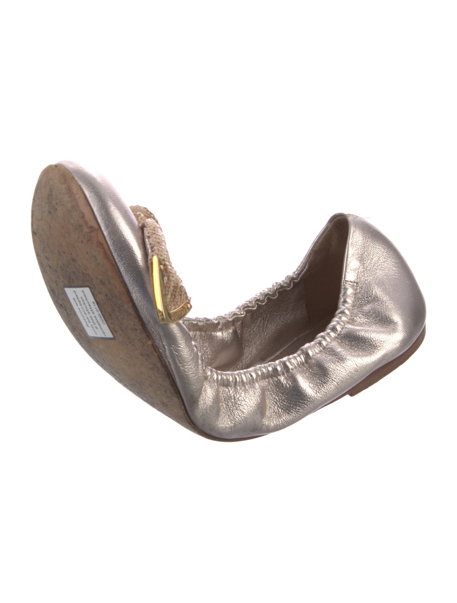 Louis Vuitton Leather Bow Accents Ballet Flats