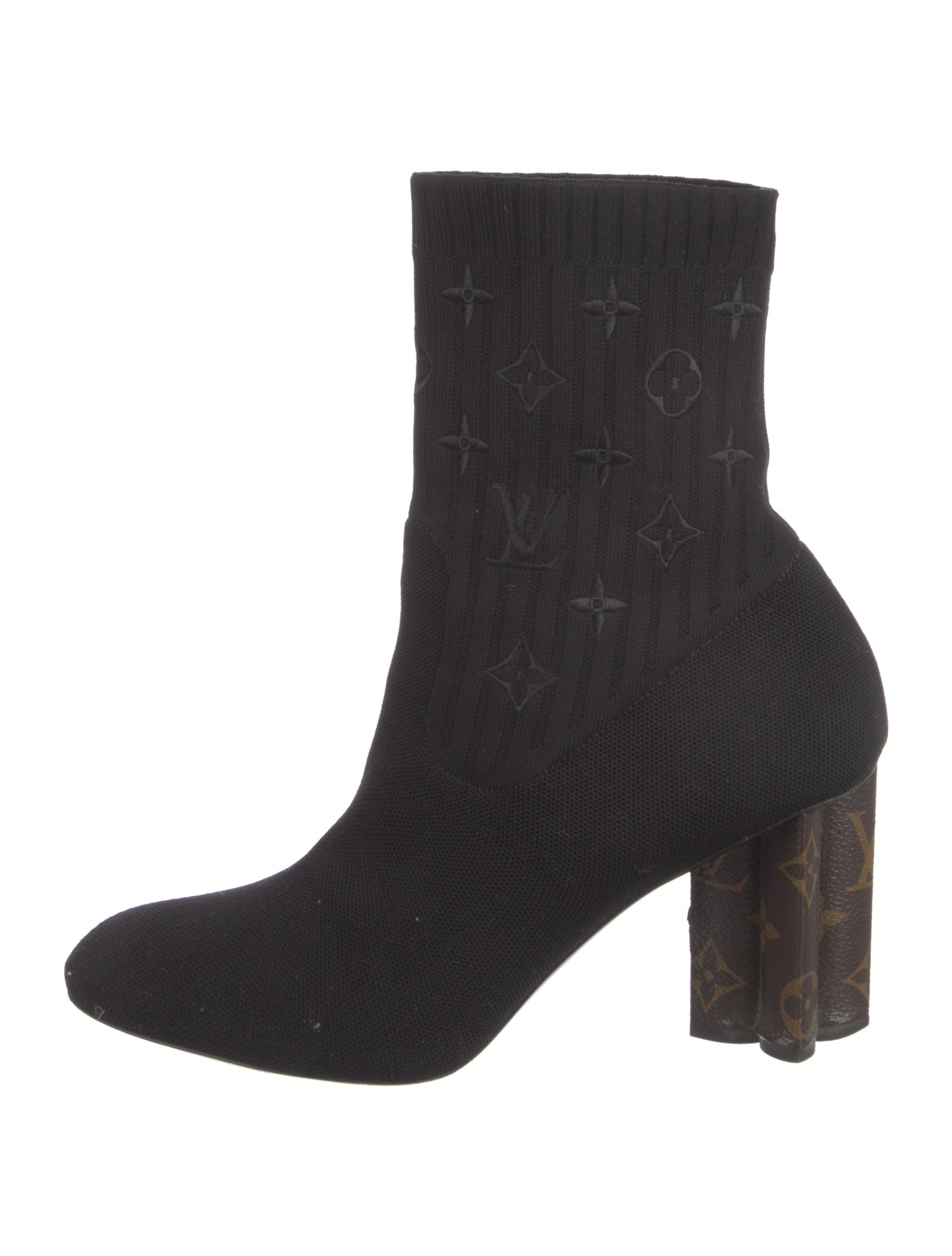 Louis Vuitton LV Monogram Embroidered Accent Sock Boots