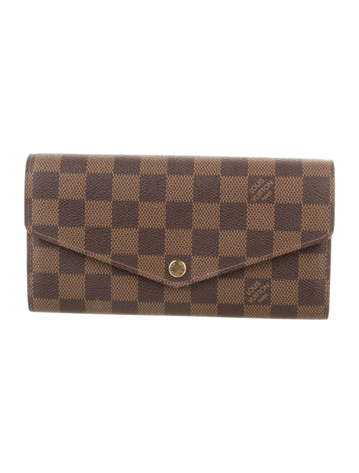 Louis Vuitton Damier Ebene Pattern Coated Canvas Sarah Wallet w/ Tags