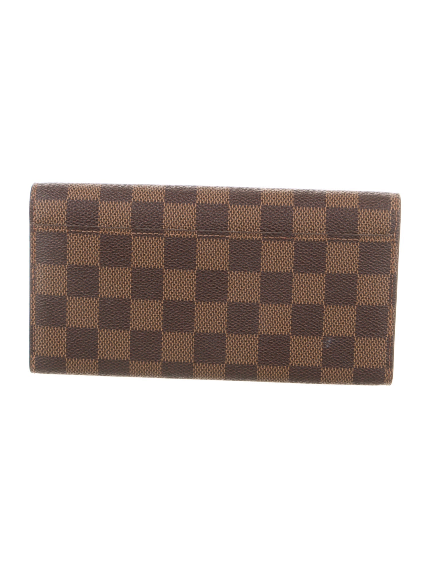 Louis Vuitton Damier Ebene Pattern Coated Canvas Sarah Wallet w/ Tags