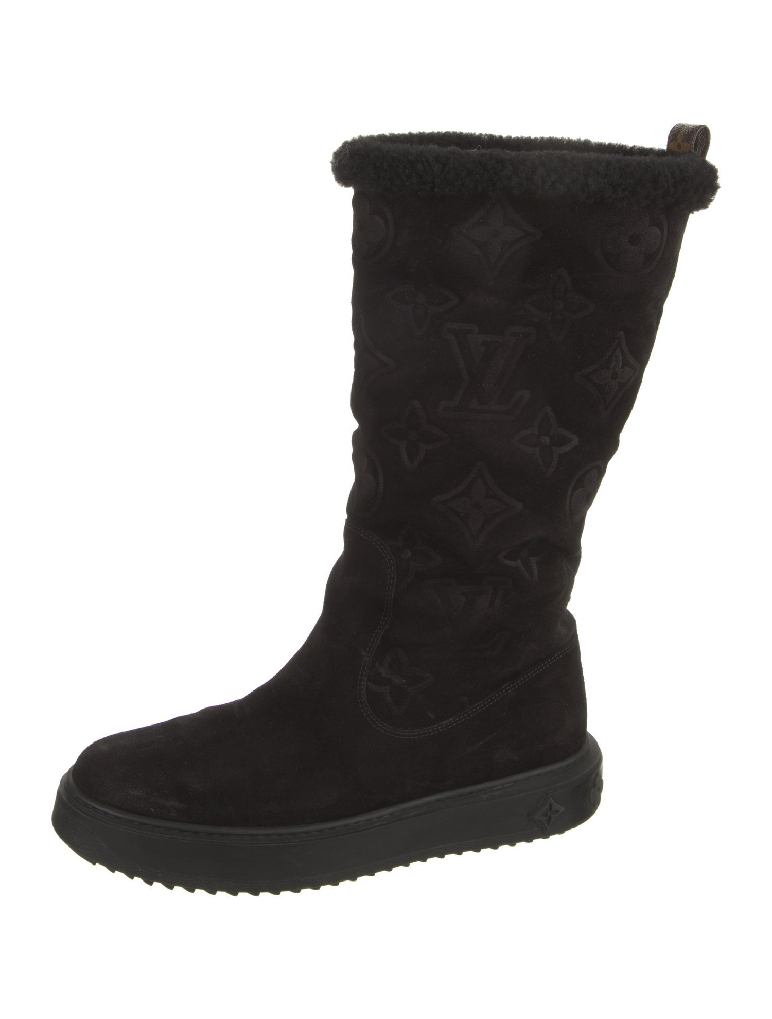 Louis Vuitton LV Monogram Suede Lace-Up Boots