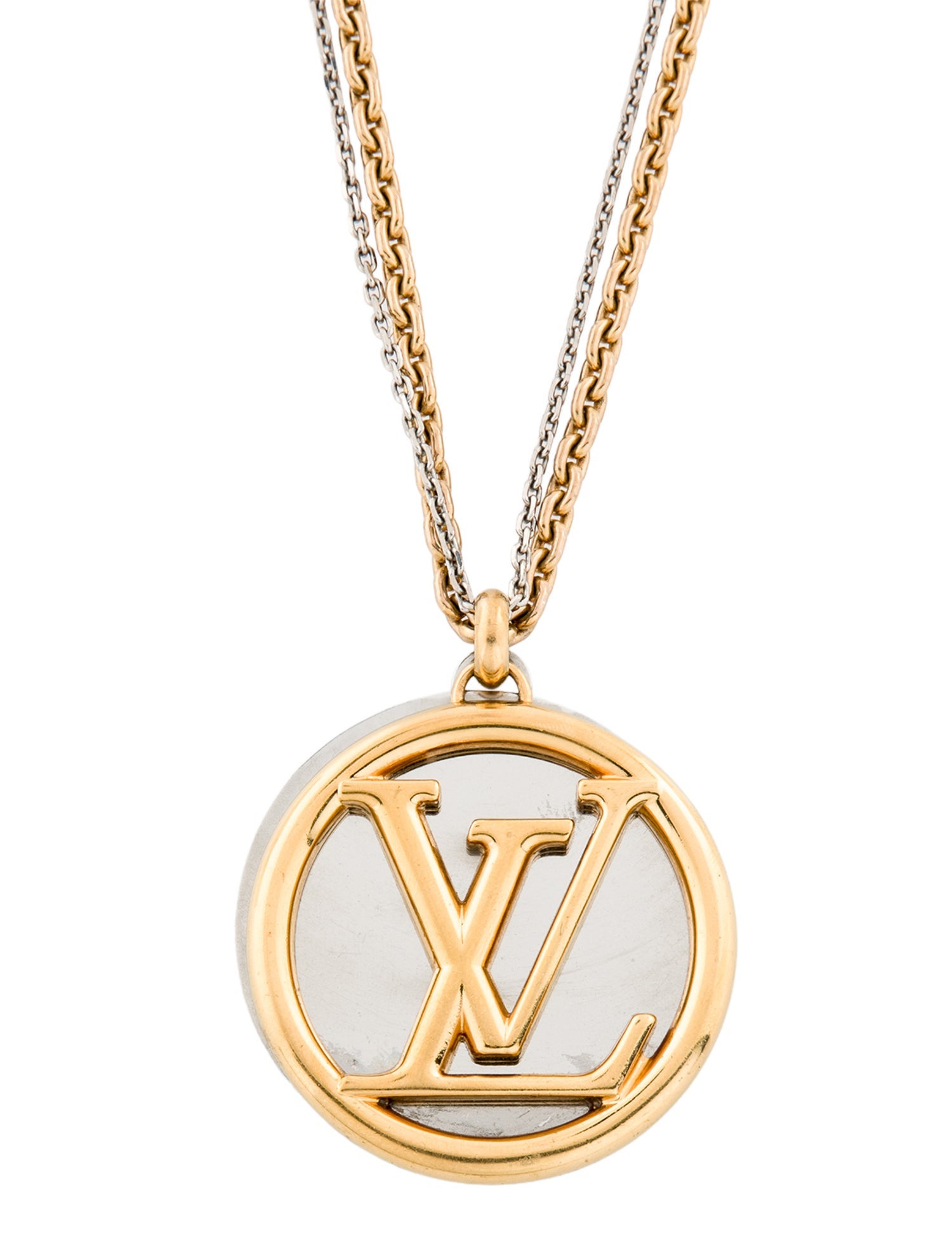 Louis Vuitton Two Tone Louise Long Pendant Necklace