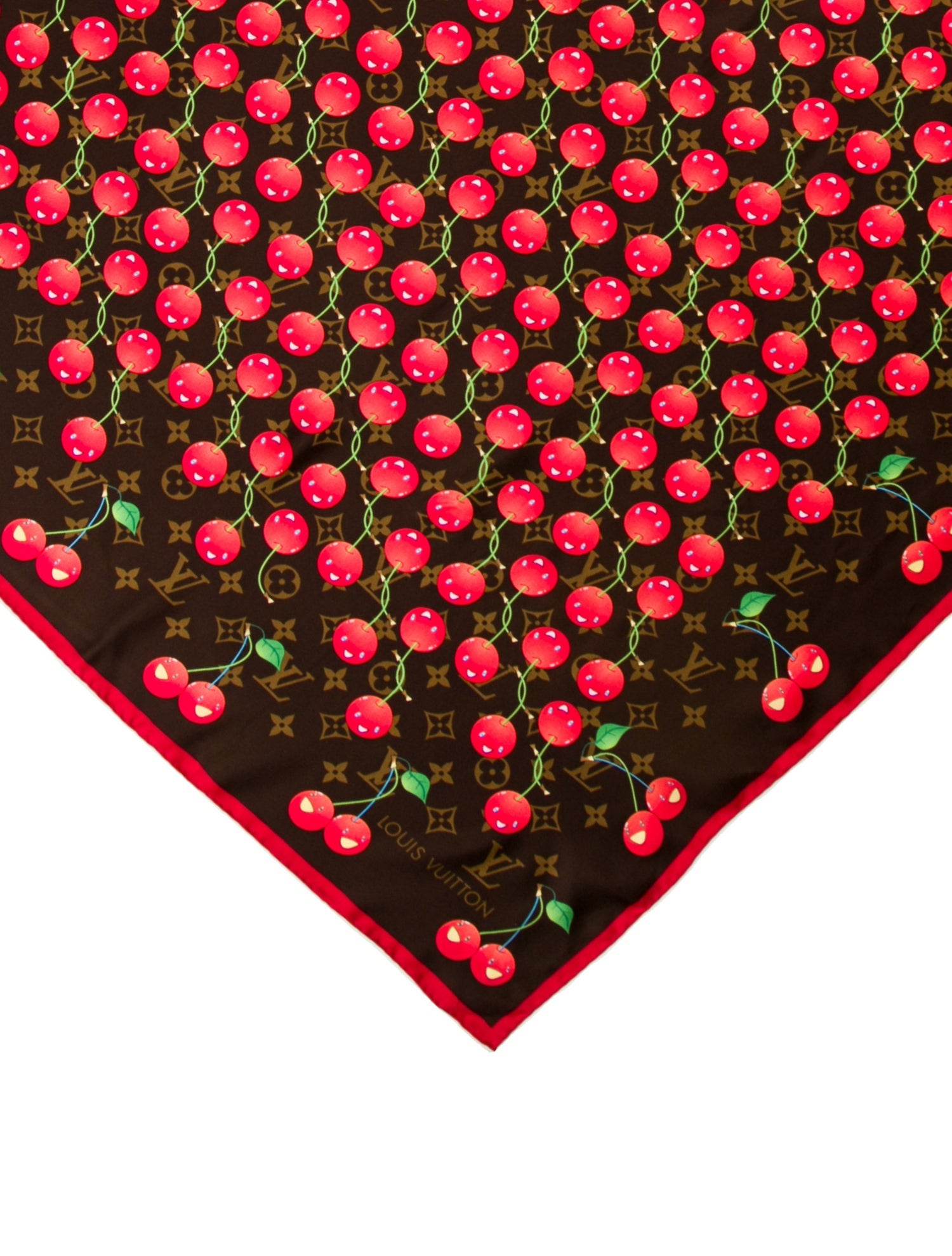 Louis Vuitton x Takashi Murakami 'Cherries' Silk Scarf Silk Scarf
