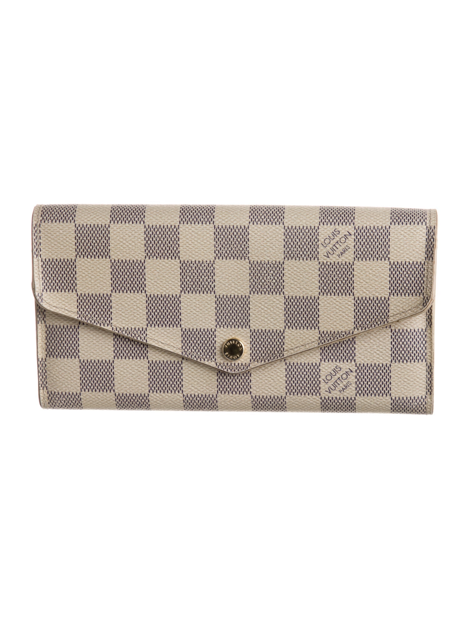 Louis Vuitton Damier Azur Pattern Vernis Patent Leather Sarah Wallet