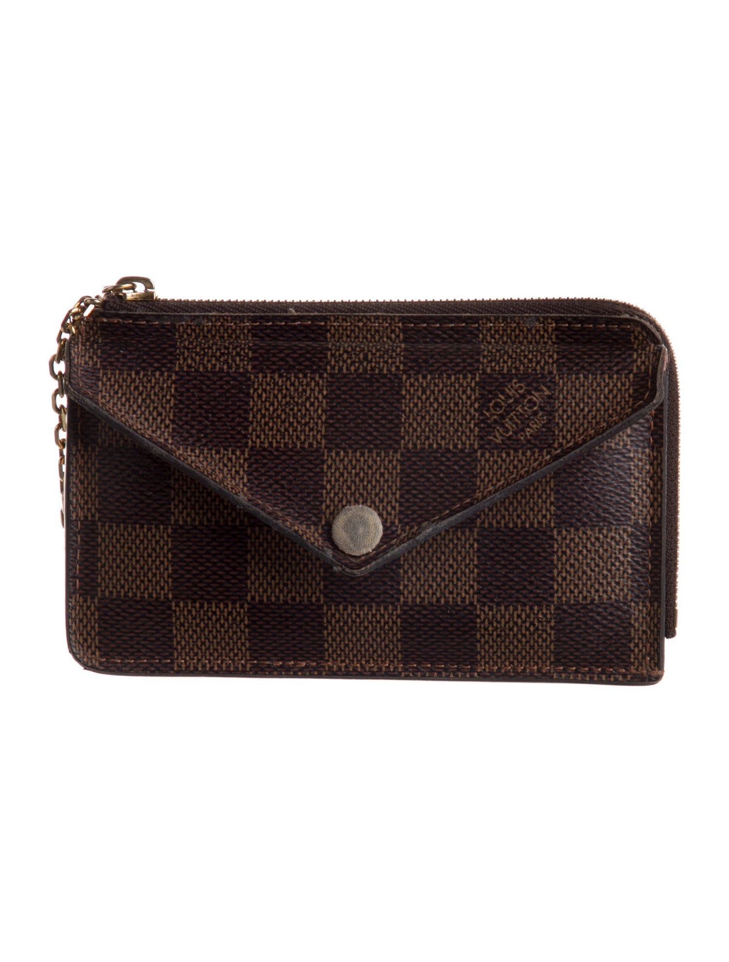 Louis Vuitton Damier Ebene Pattern Coated Canvas Card Holder Recto Verso