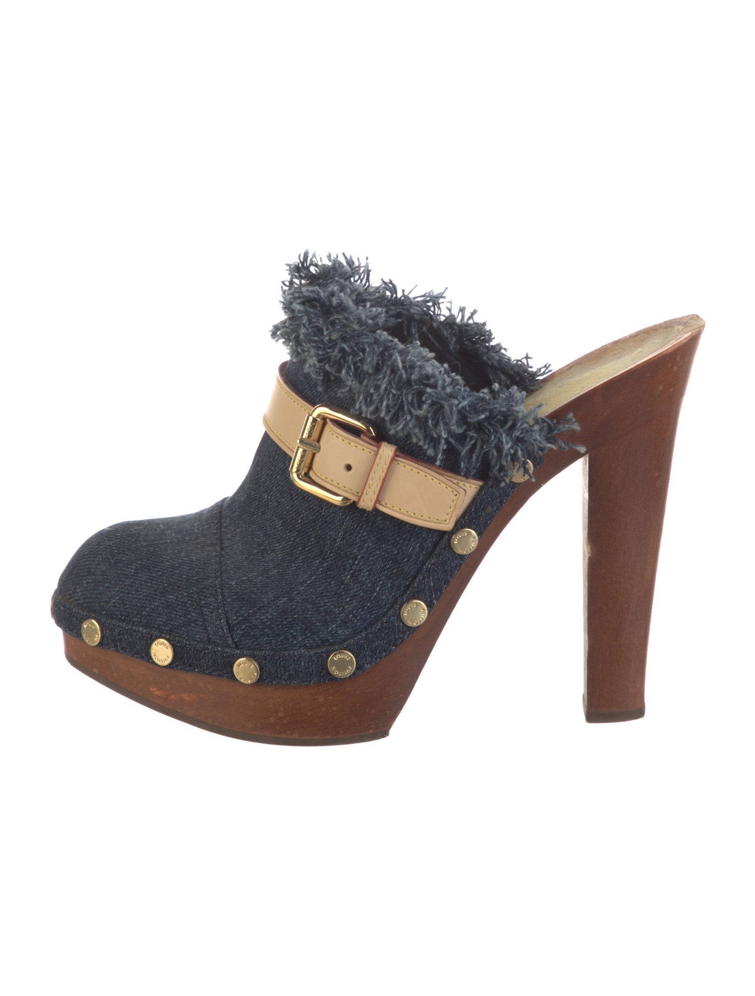 Louis Vuitton Denim Raw-Edge Trim Mules