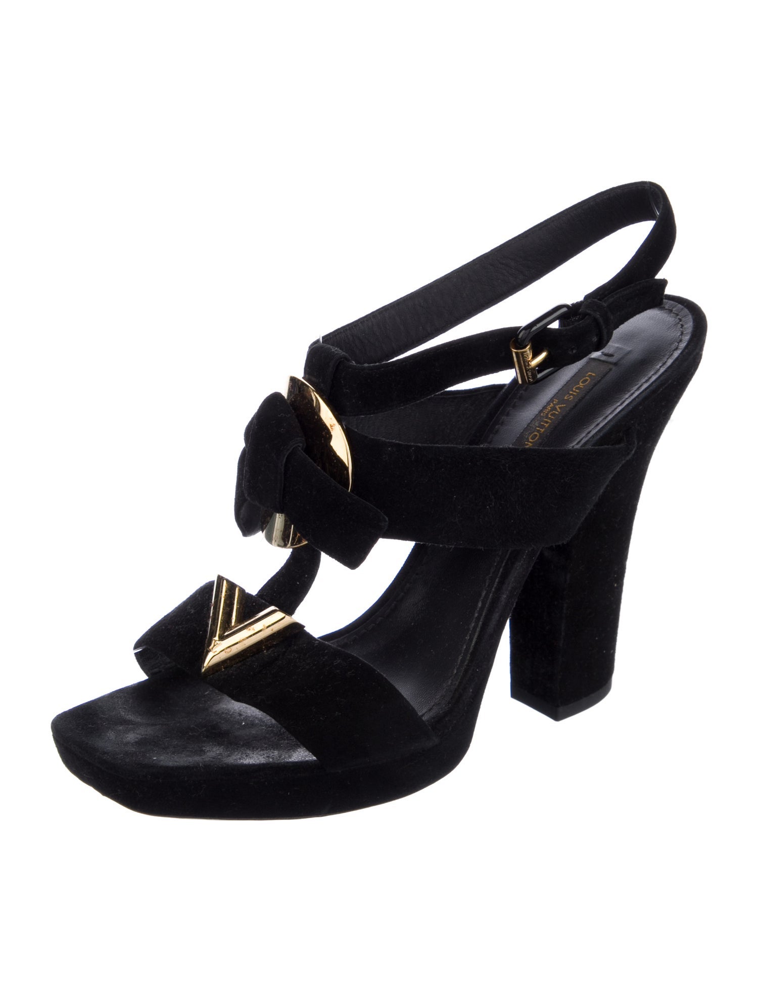 Louis Vuitton 2015 Suede Slingback Sandals