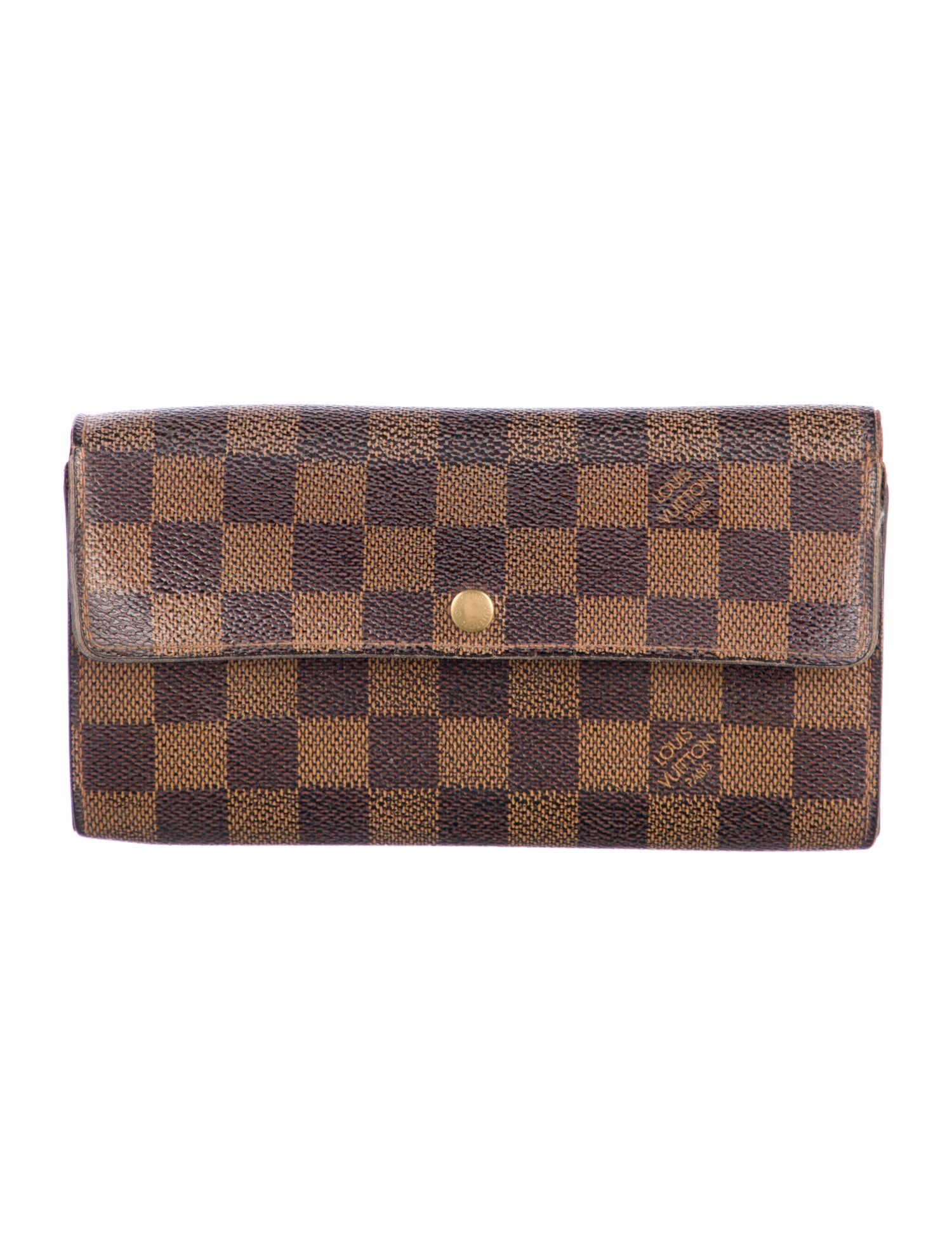 Louis Vuitton 2003 Damier Ebene Pattern Sarah Wallet