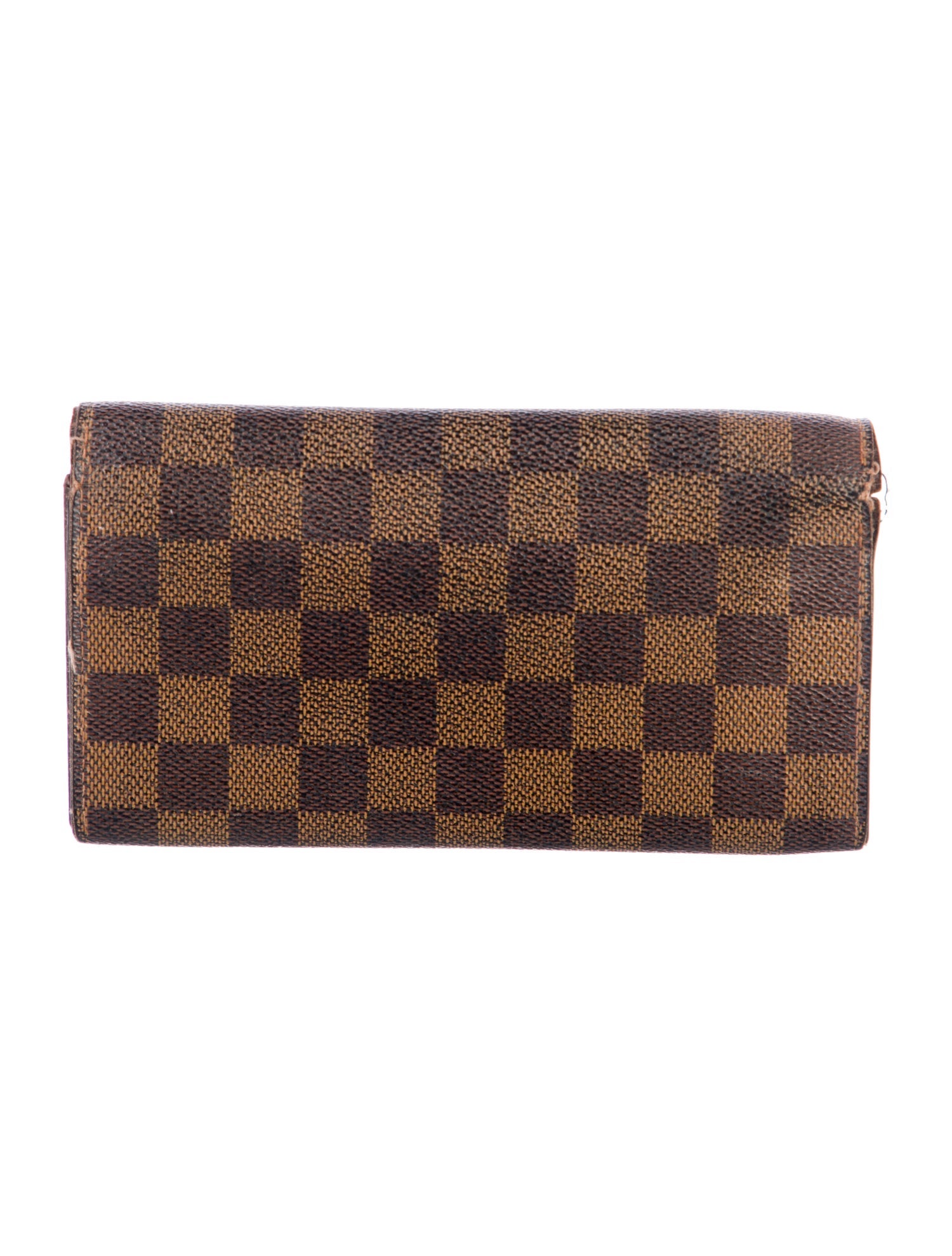 Louis Vuitton 2003 Damier Ebene Pattern Sarah Wallet