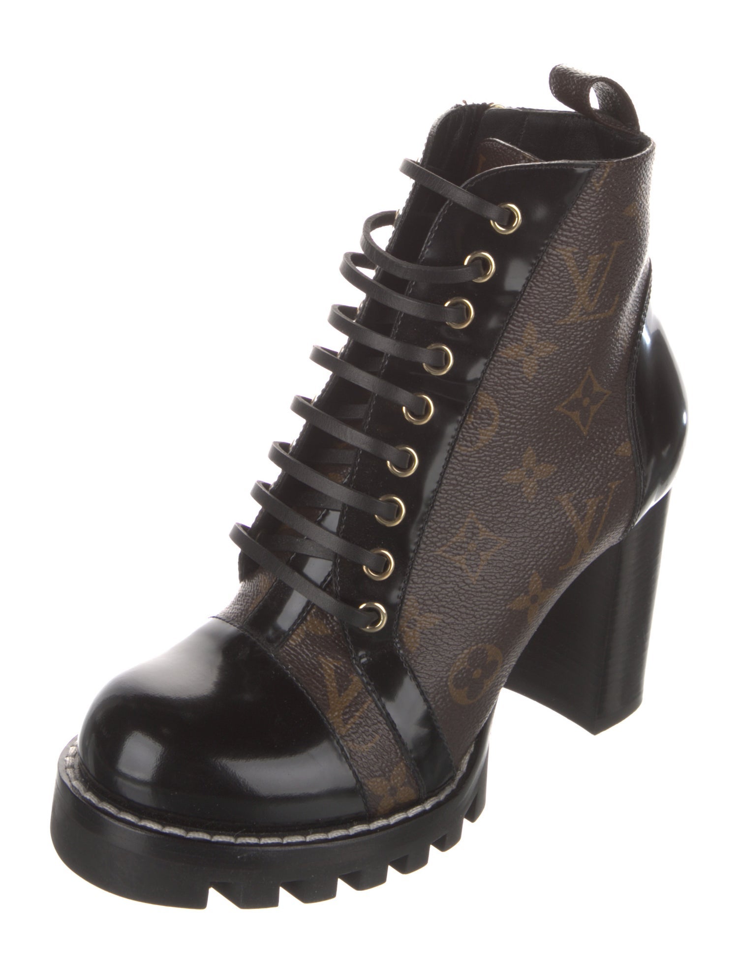 Louis Vuitton LV Monogram Lace-Up Boots