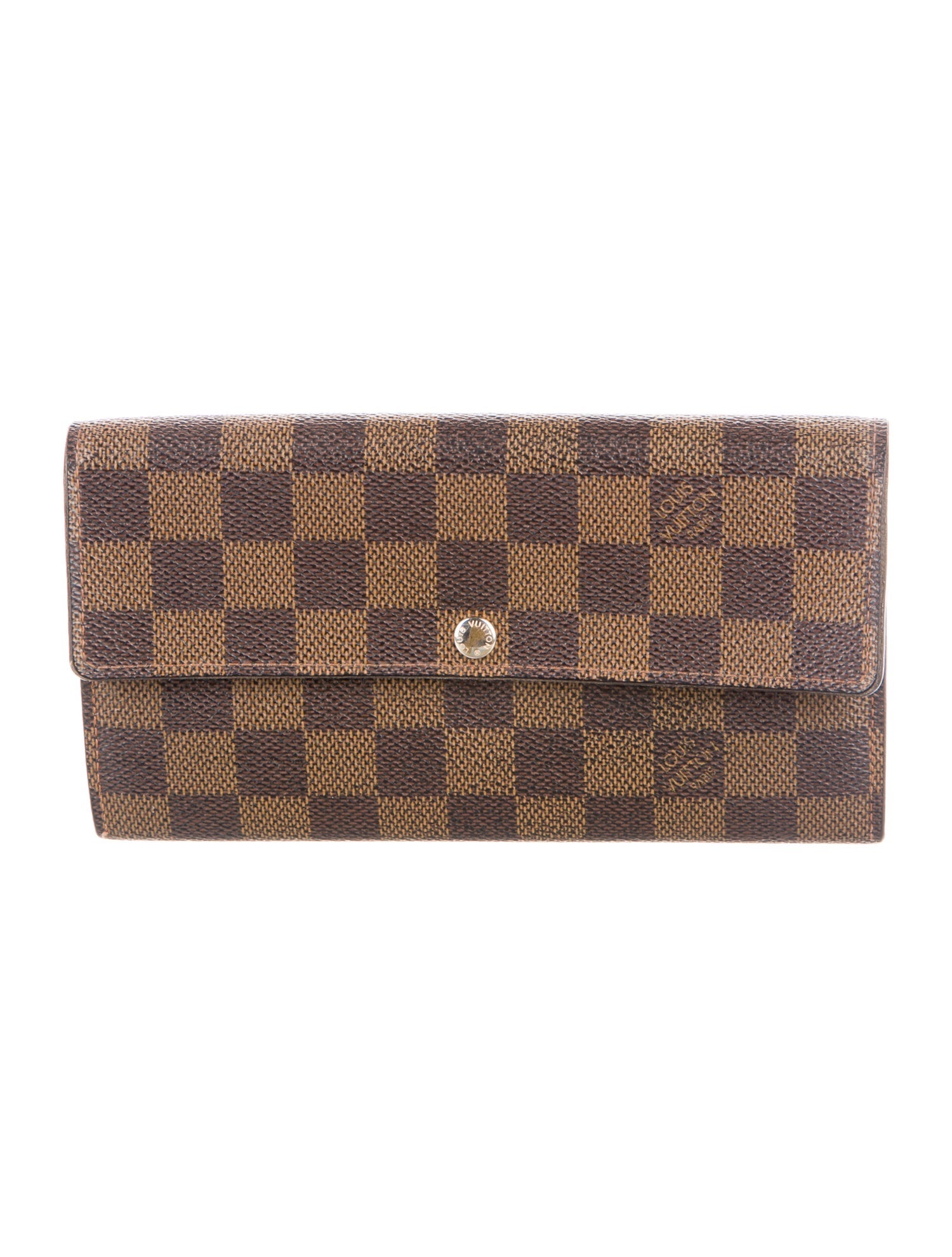 Louis Vuitton Damier Ebene Pattern Coated Canvas Wallet