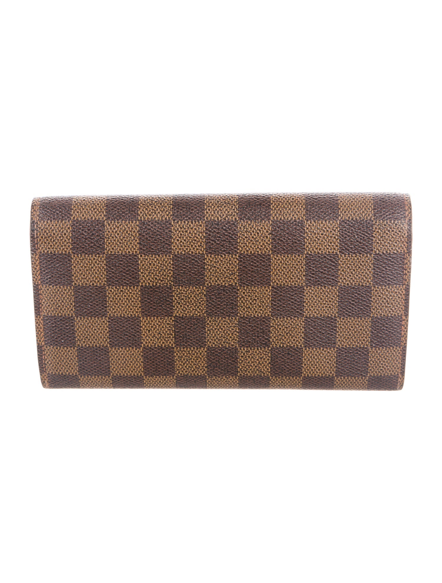 Louis Vuitton Damier Ebene Pattern Coated Canvas Wallet