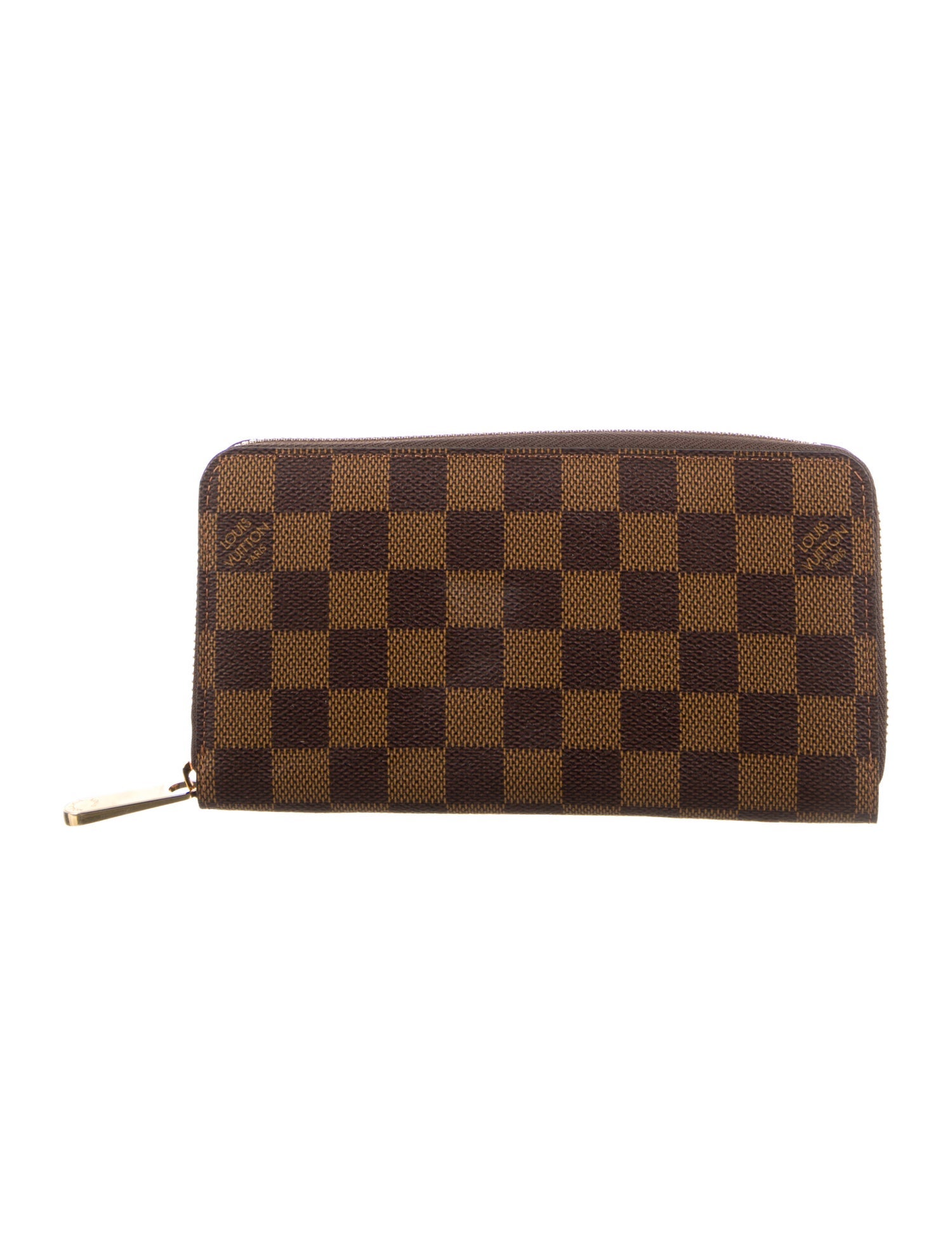 Louis Vuitton Damier Ebene Pattern Coated Canvas Zippy Wallet