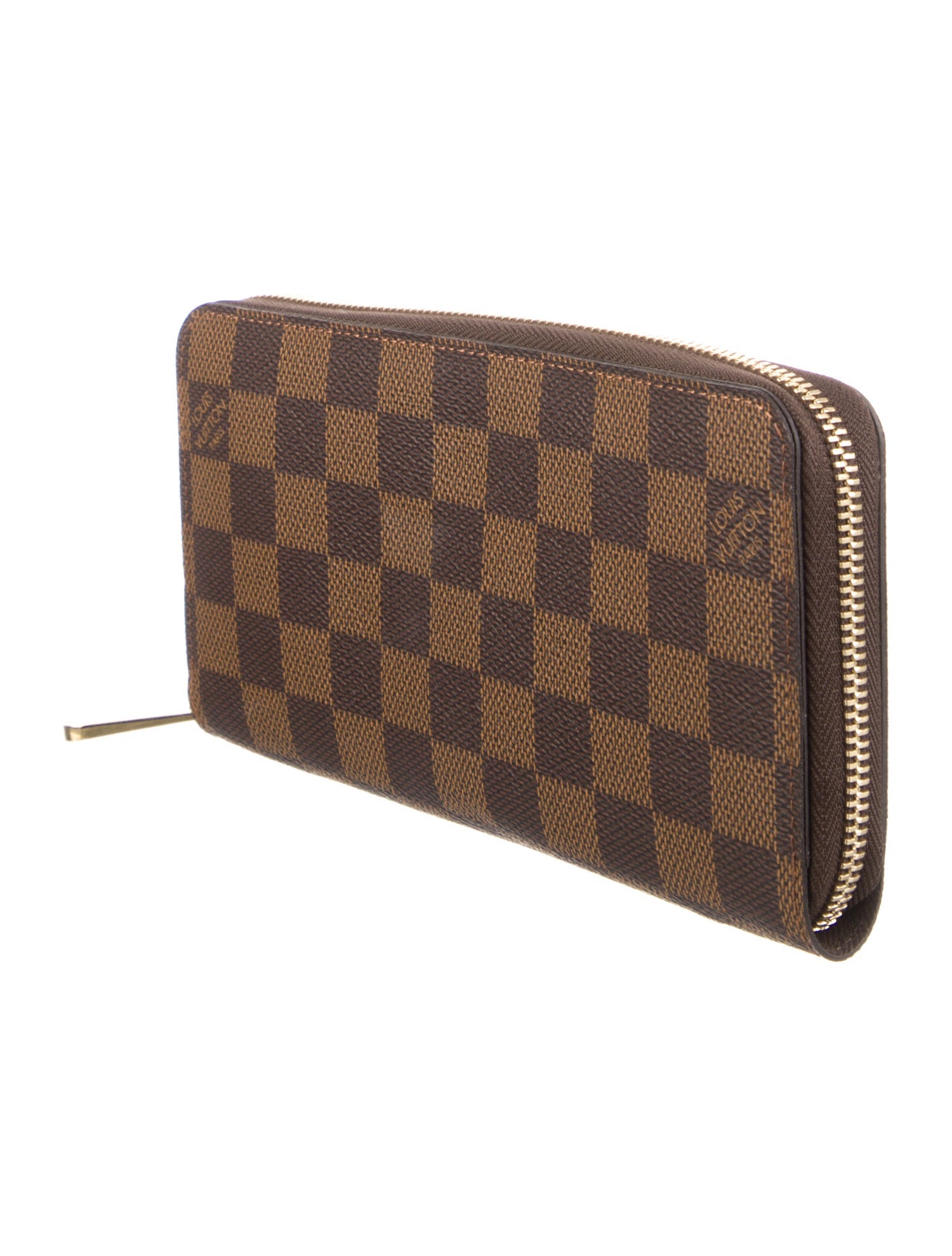 Louis Vuitton Damier Ebene Pattern Coated Canvas Zippy Wallet