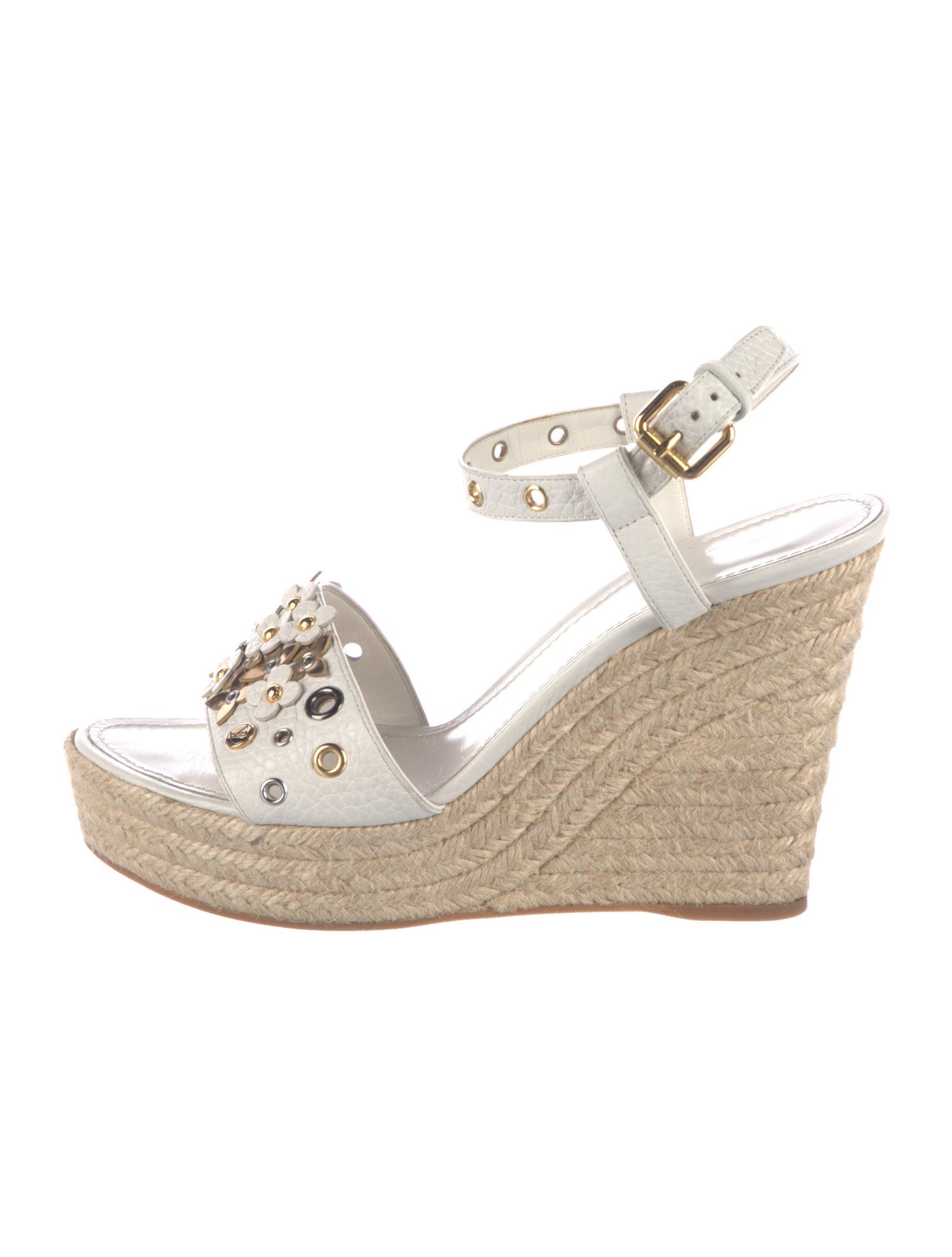 Louis Vuitton Leather Studded Accents Espadrilles