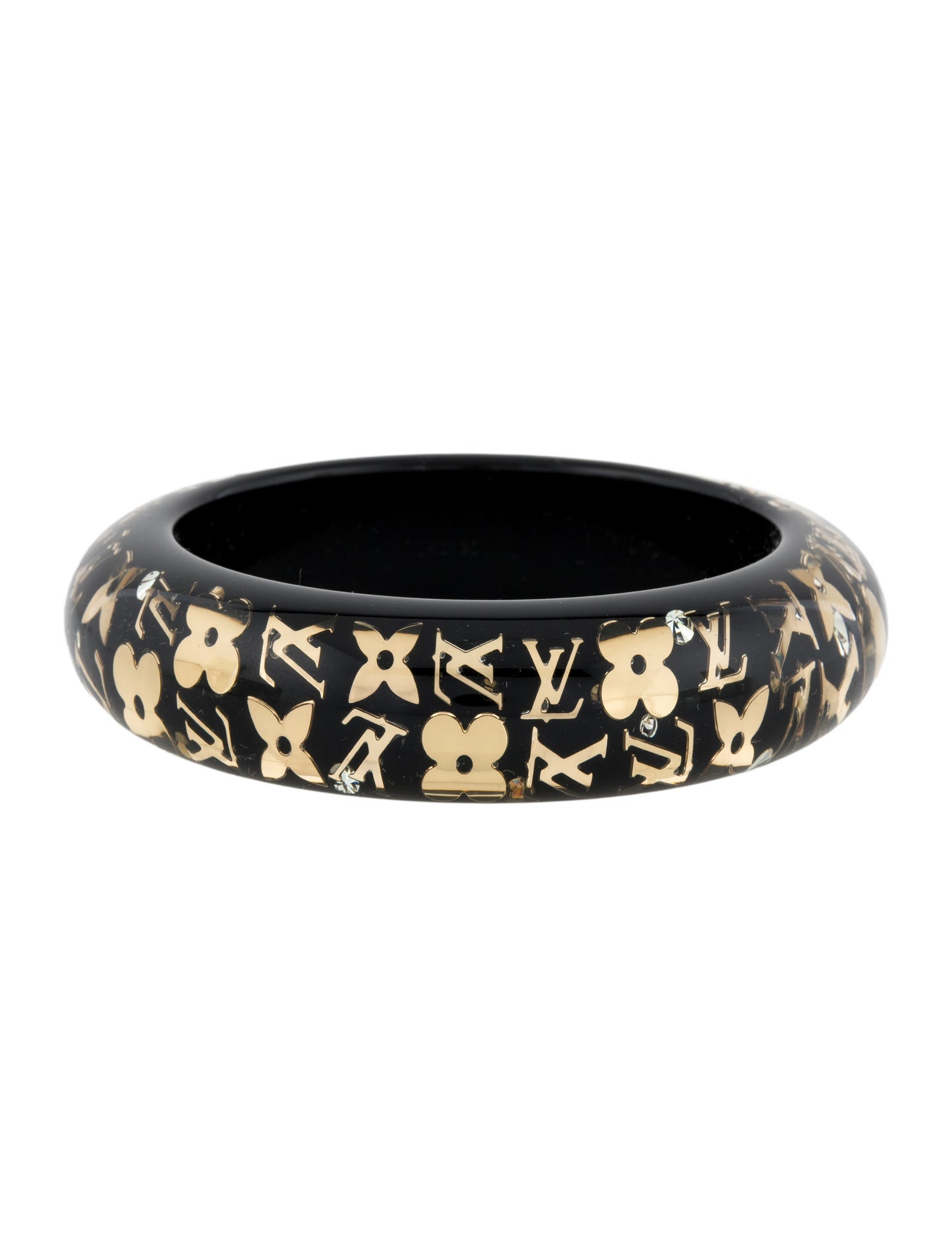 Louis Vuitton Resin & Crystal Wide Inclusion Bangle Bracelet