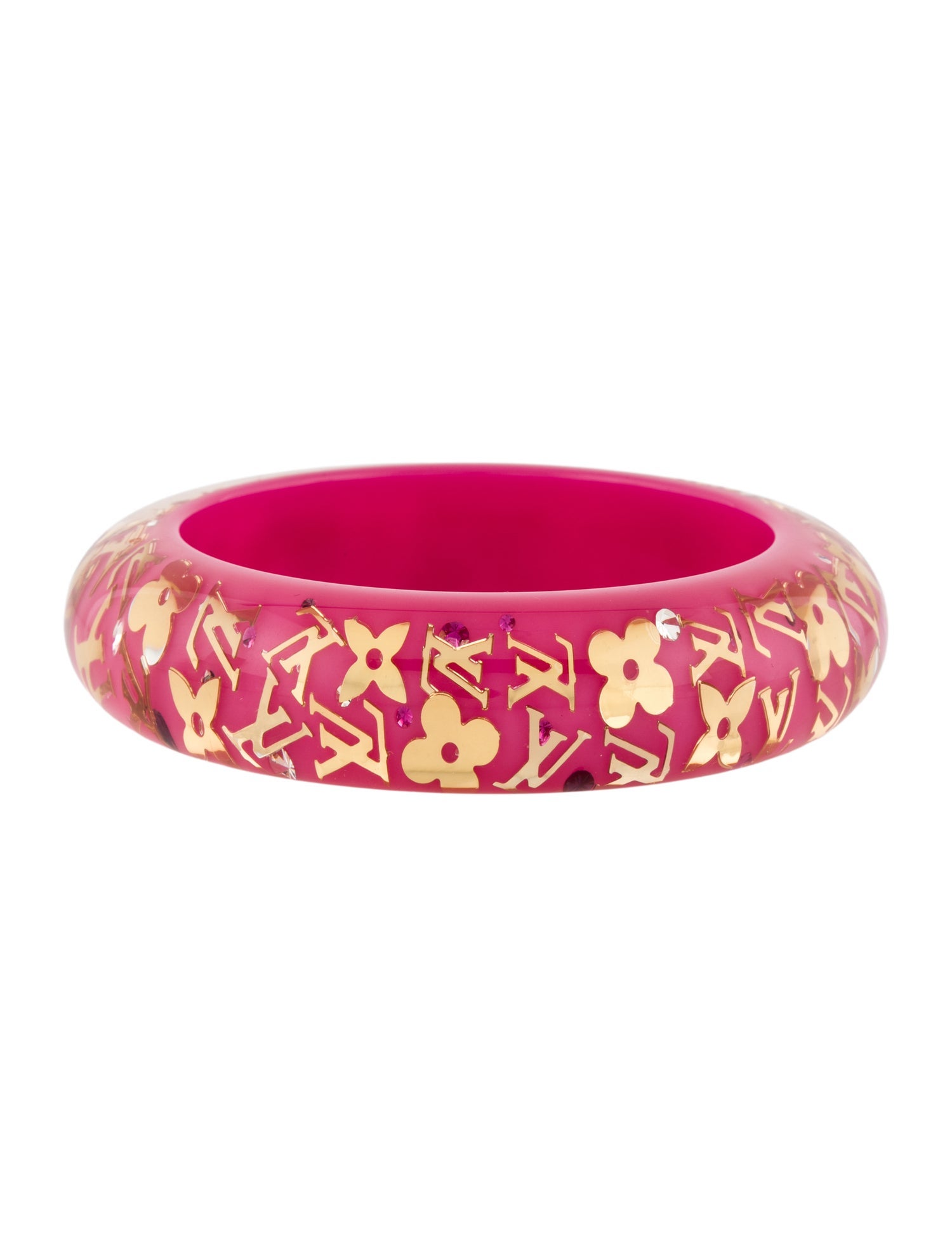 Louis Vuitton Resin & Crystal Wide Inclusion Bangle Bracelet