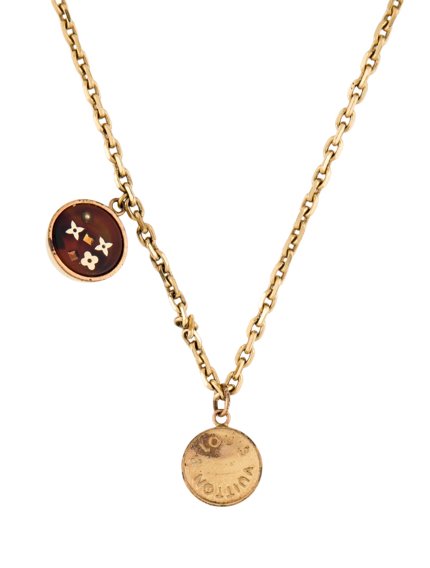 Louis Vuitton Art Deco Resin Inclusion Pendant Necklace