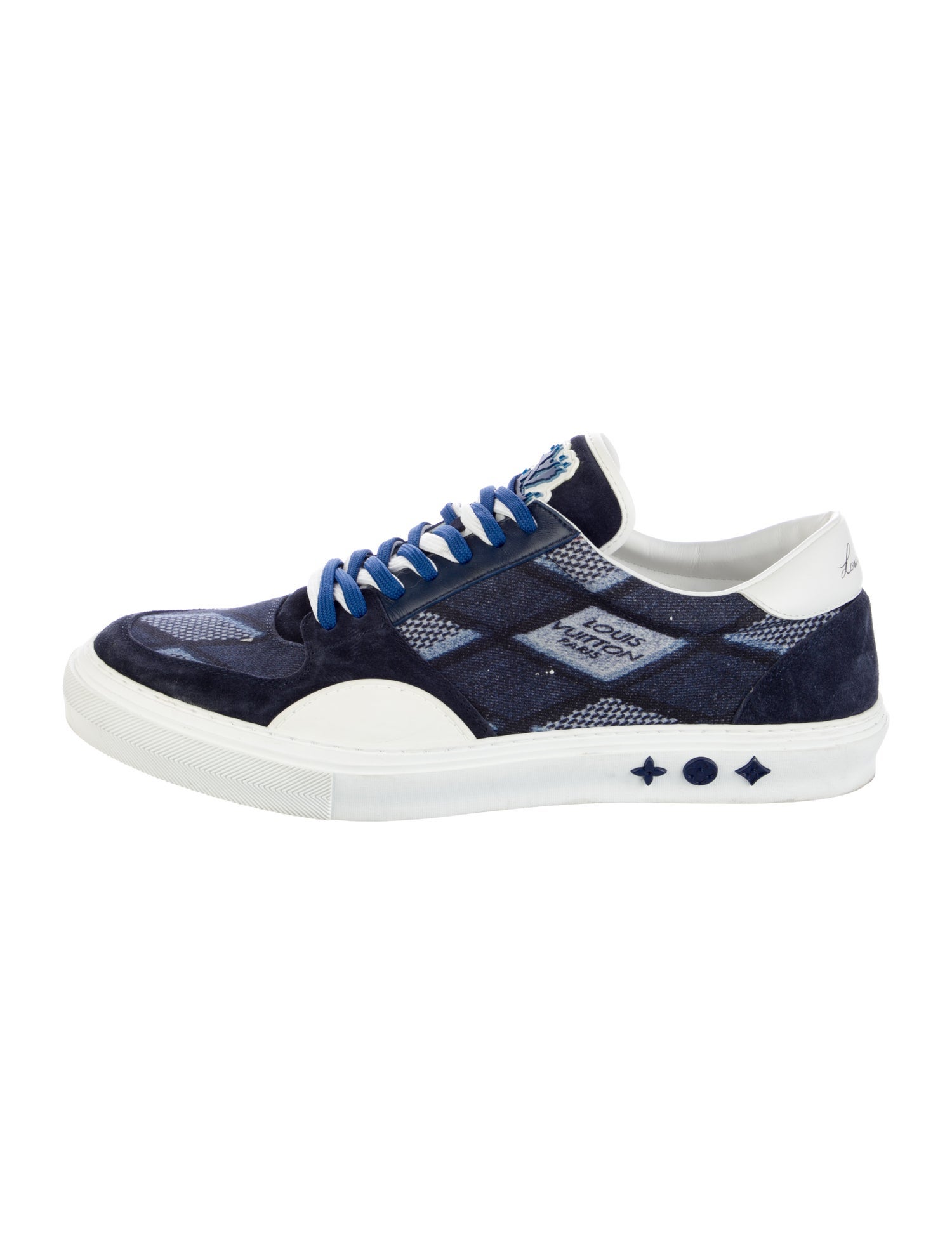 Louis Vuitton Damier Azur Pattern Suede Athletic Sneakers