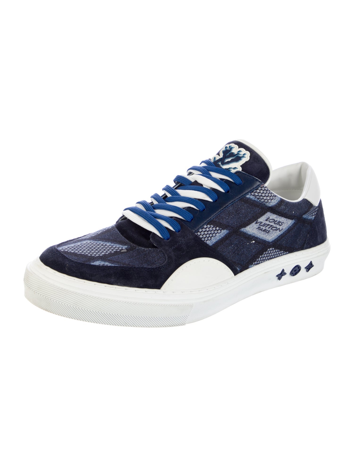 Louis Vuitton Damier Azur Pattern Suede Athletic Sneakers