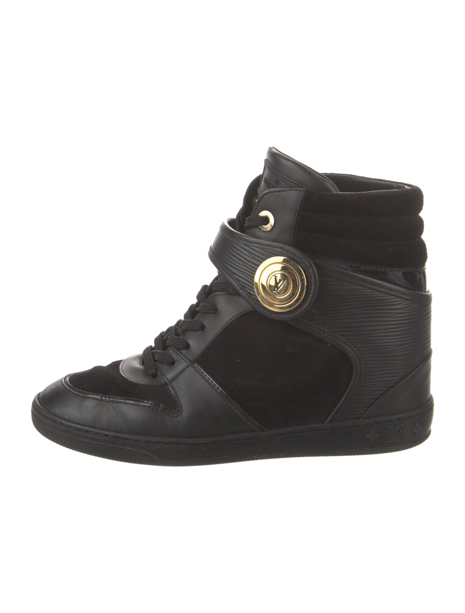 Louis Vuitton Signature Logo Leather Wedge Sneakers