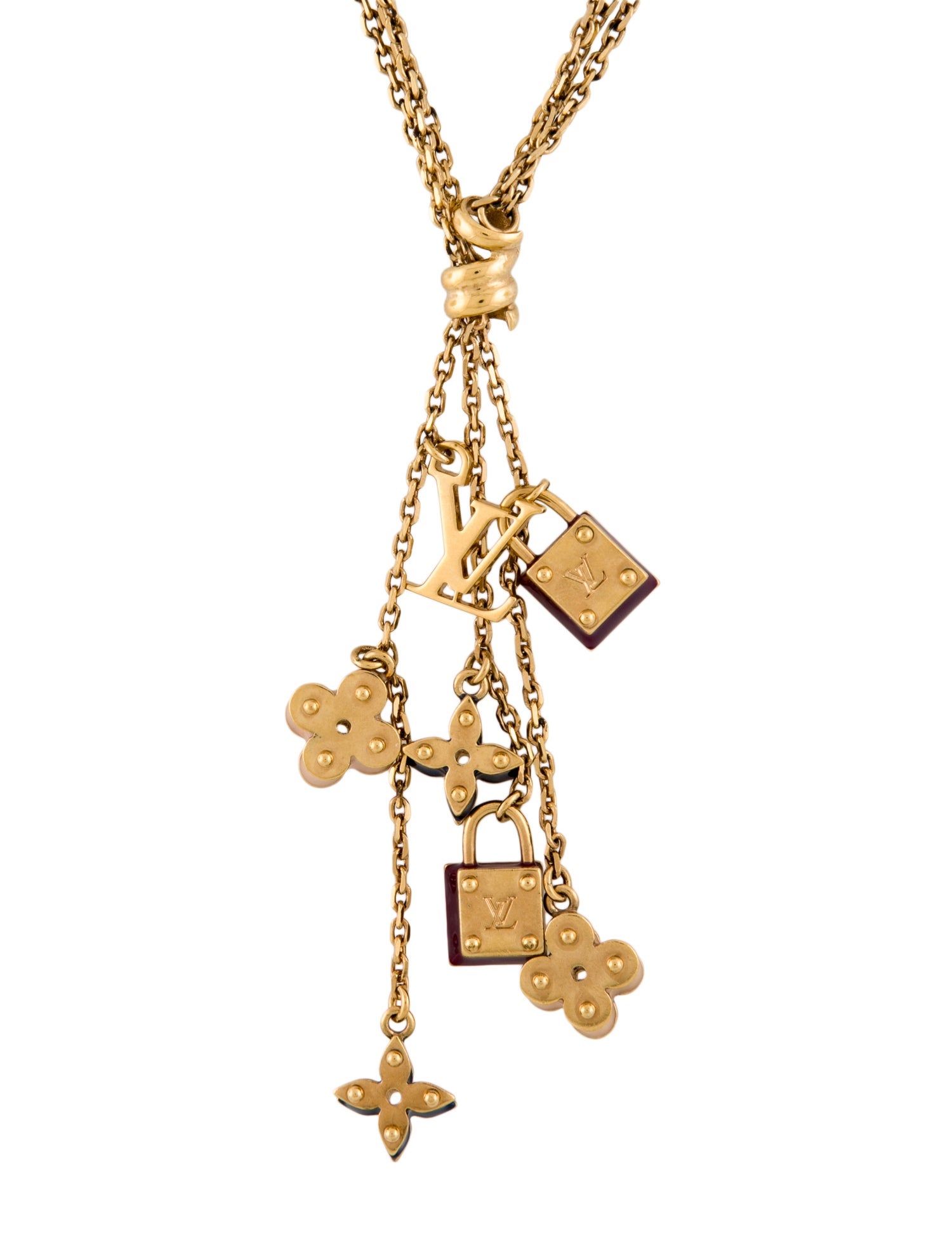 Louis Vuitton Enamel Sweet Charm Monogram Lavalier Necklace