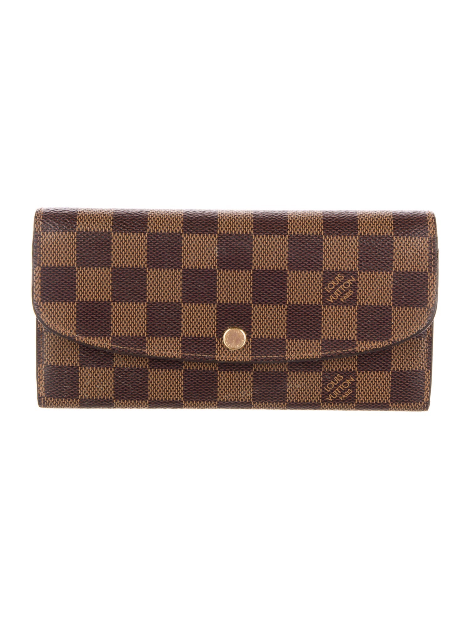 Louis Vuitton Damier Ebene Pattern Coated Canvas Emilie Wallet