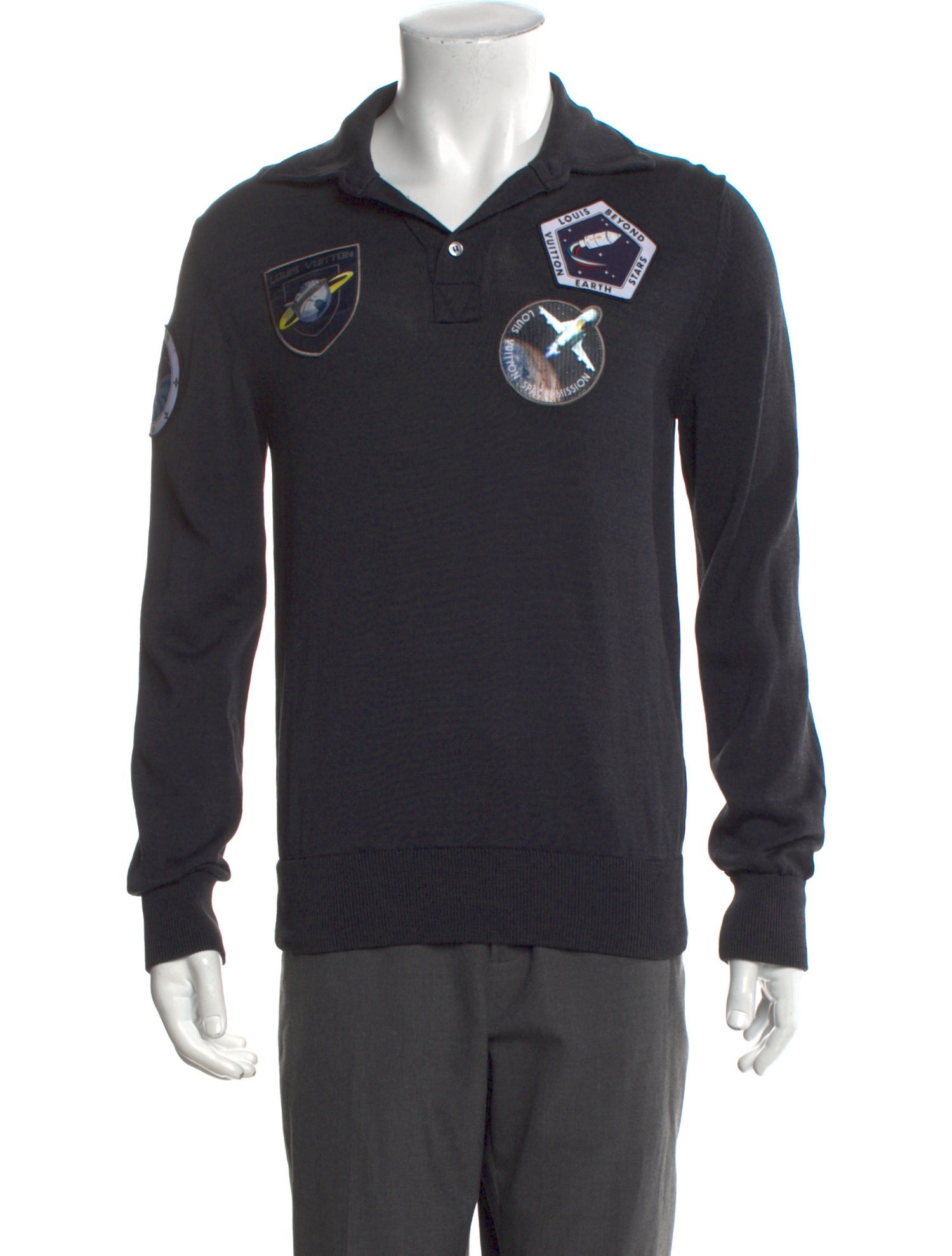 Louis Vuitton 2019 Graphic Print Polo Sweater