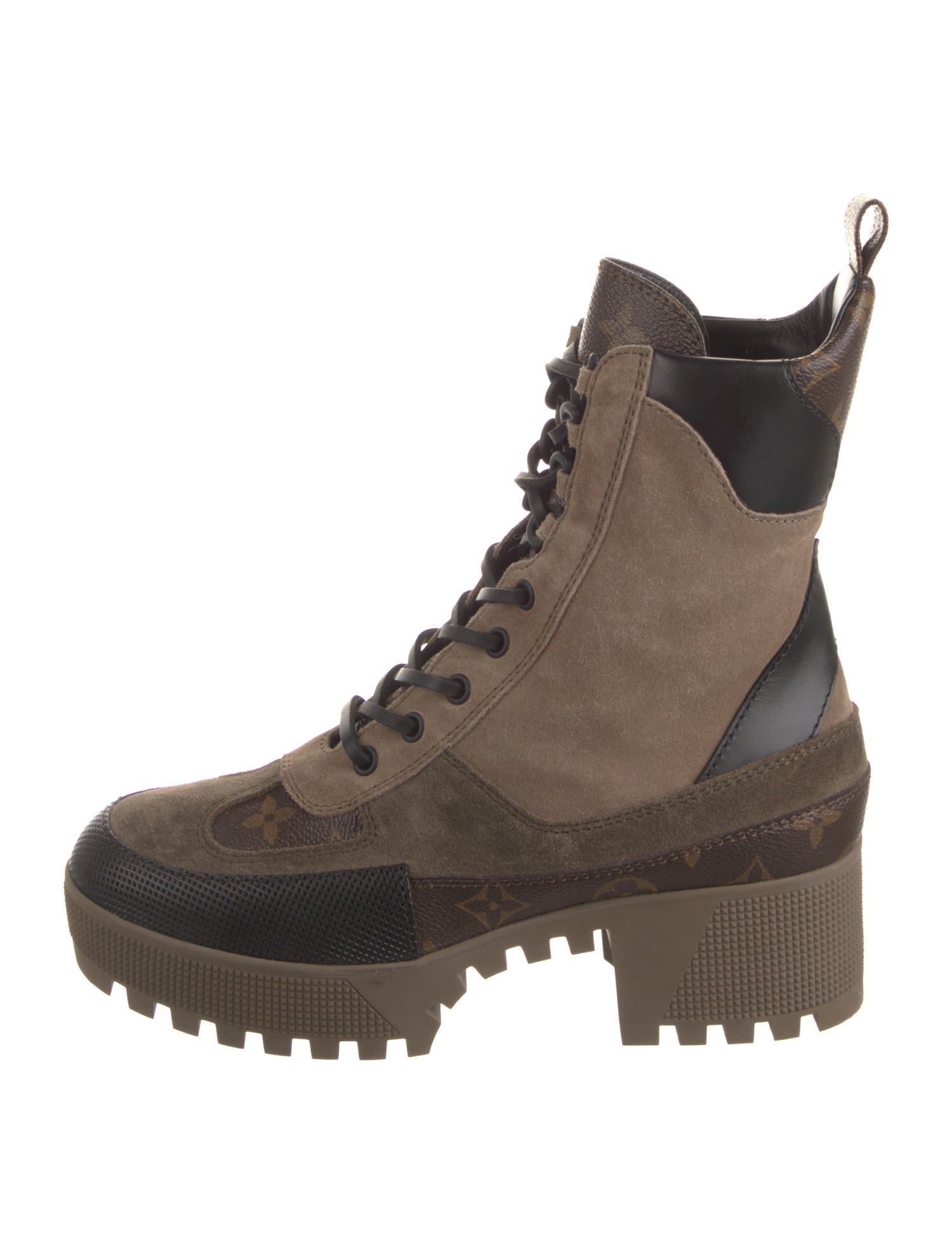 Louis Vuitton LV Monogram Suede Combat Boots
